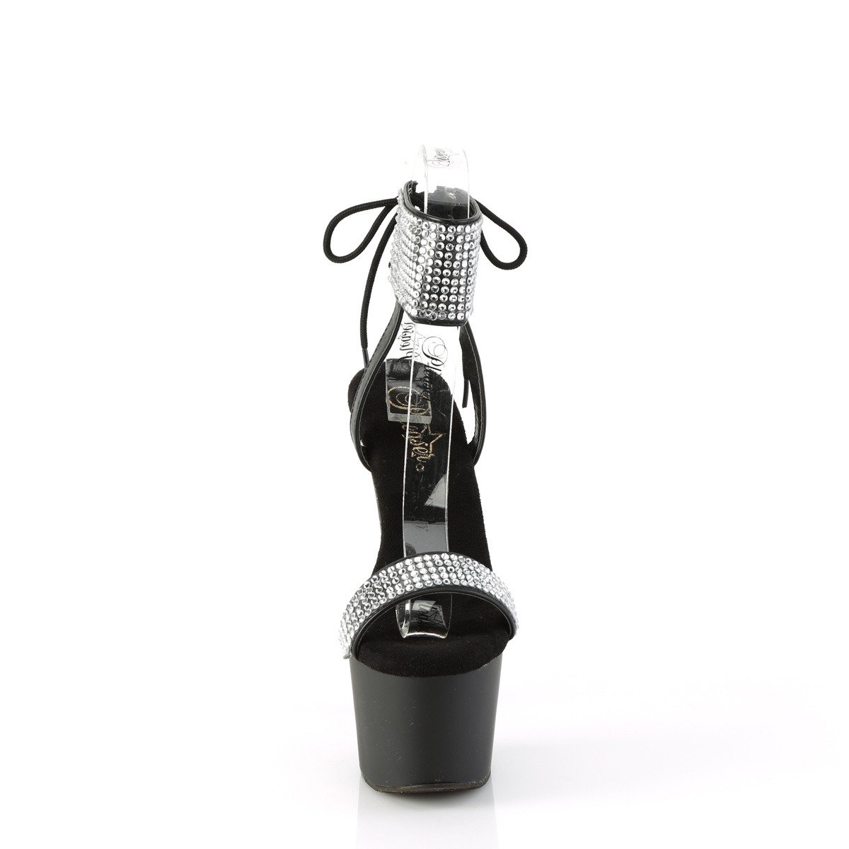 Pleaser Adore-770 BPU-RS/M - Čierne topánky s remienkom cez kotník na vysokej platforme