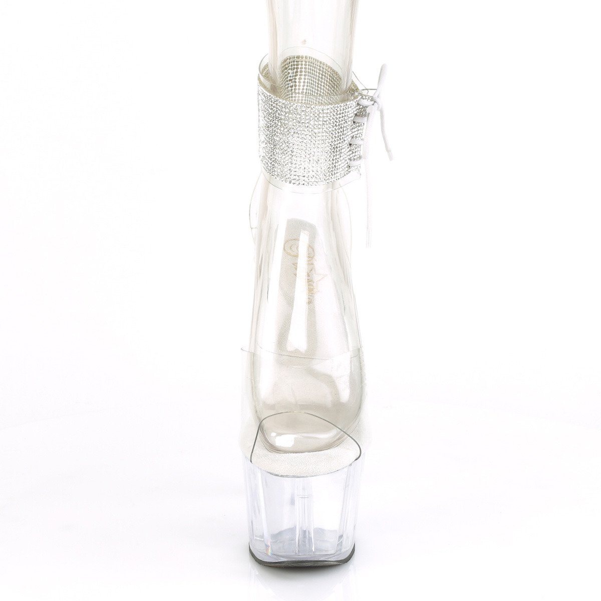 Pleaser Adore-791-2RS C/M - Priehľadné topánky s remienkom cez kotník na vysokej platforme