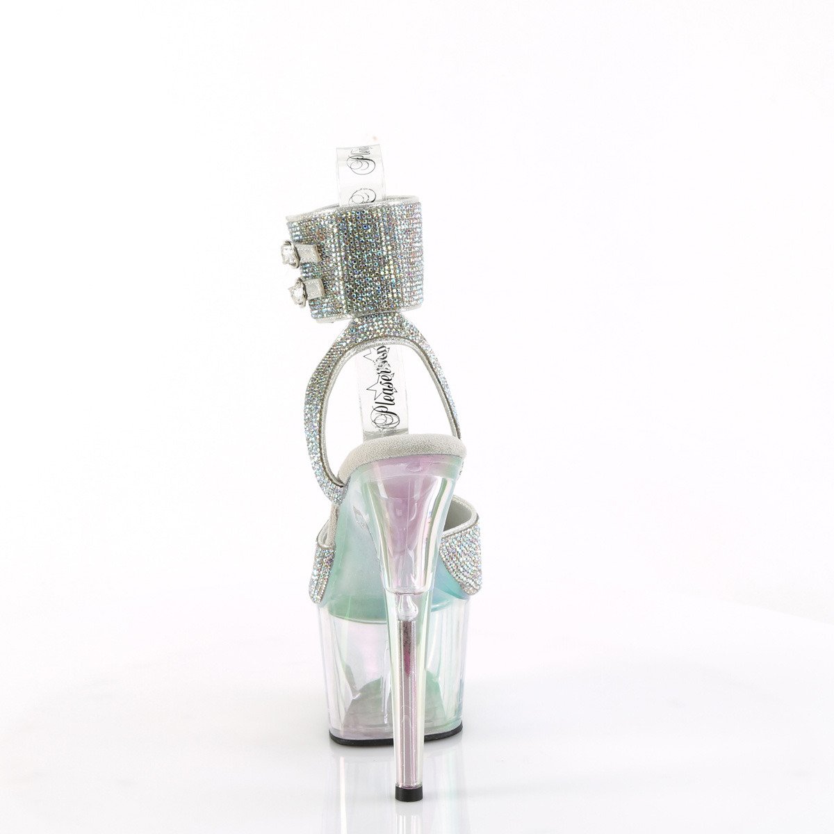 Pleaser Adore-791HTRS SRS/HG - Strieborné topánky s remienkom cez kotník na vysokej platforme