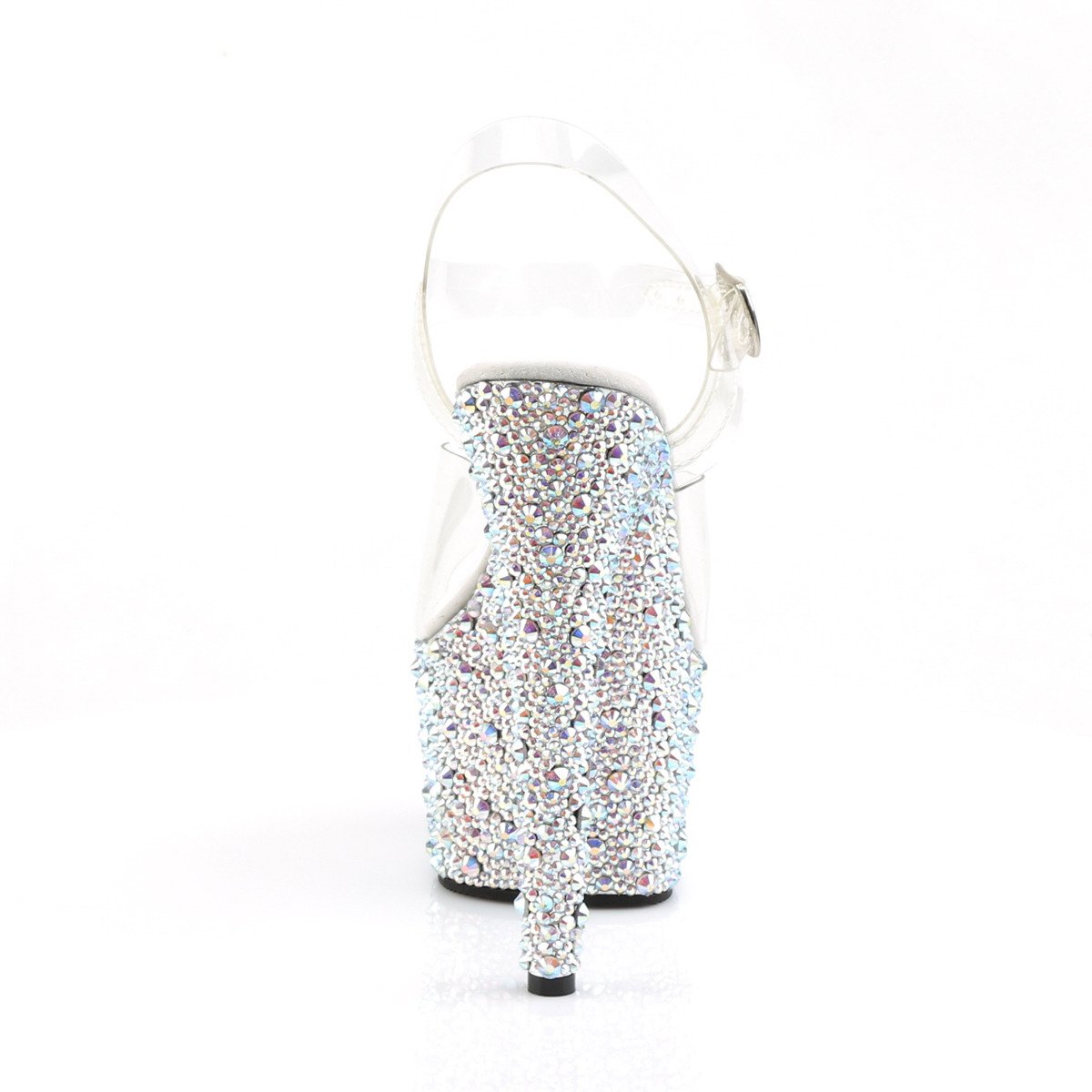 Pleaser Bejeweled-708MS C/SRS - Priehľadné sandále na vysokej platforme