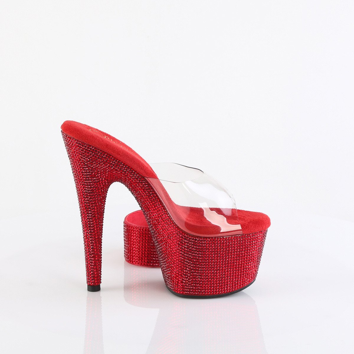 Pleaser Bejeweled-712RS C/RYRRS - Priehľadné sandále na vysokej platforme