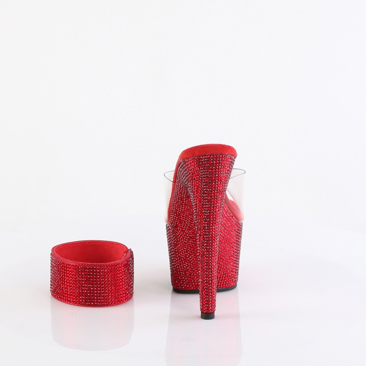 Pleaser Bejeweled-712RS C/RYRRS - Priehľadné sandále na vysokej platforme