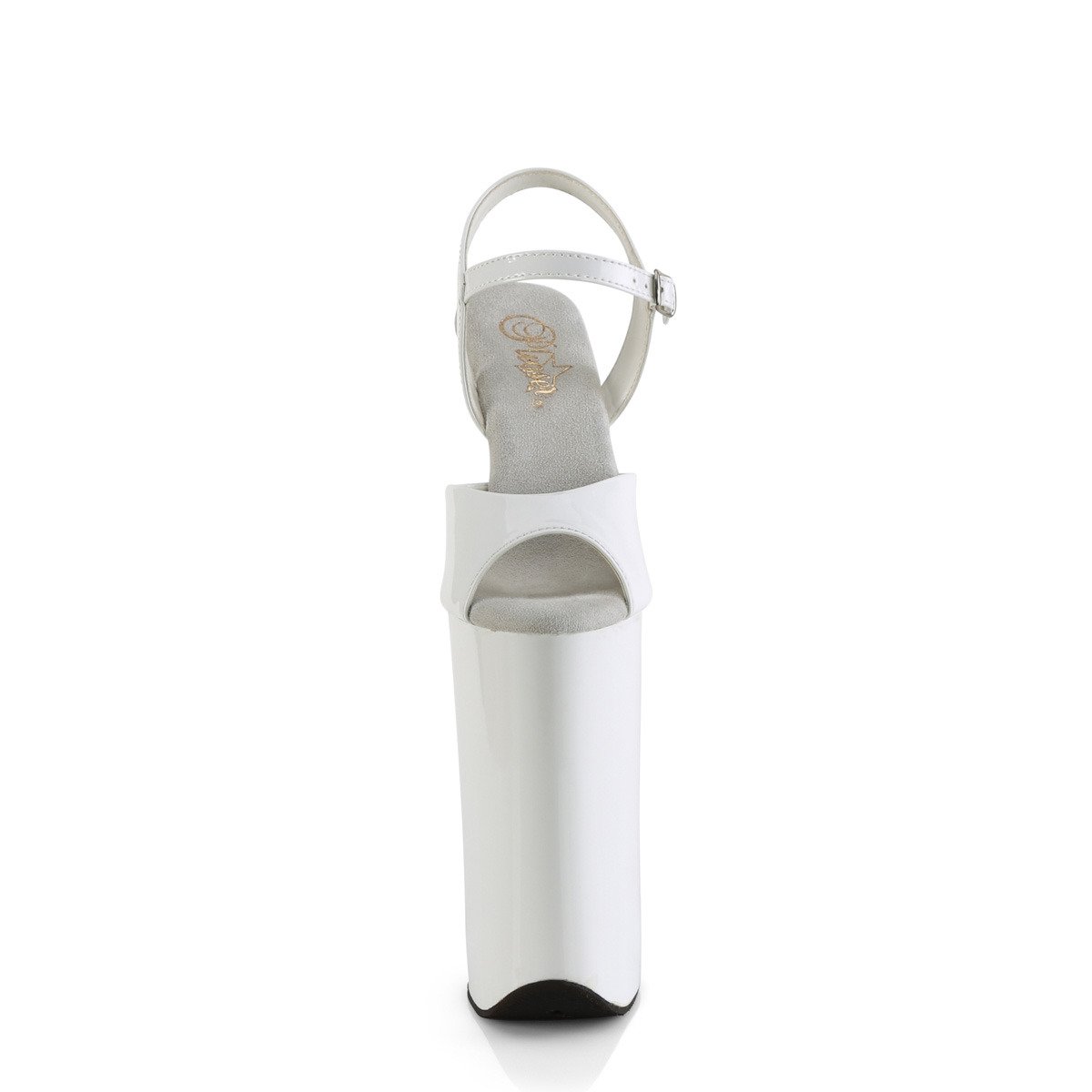 Pleaser Beyond-009 W/M - Biele sandále na vysokej platforme