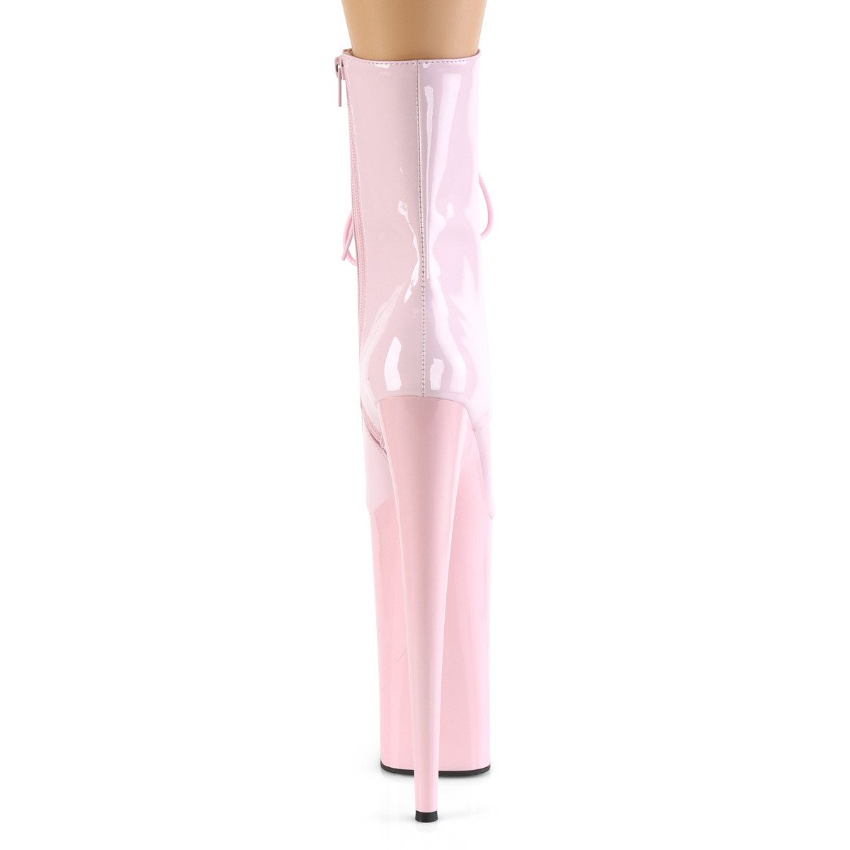 Pleaser Beyond-1020 BP/M - Lesklé ružové kotníkové čižmy na vysokej platforme