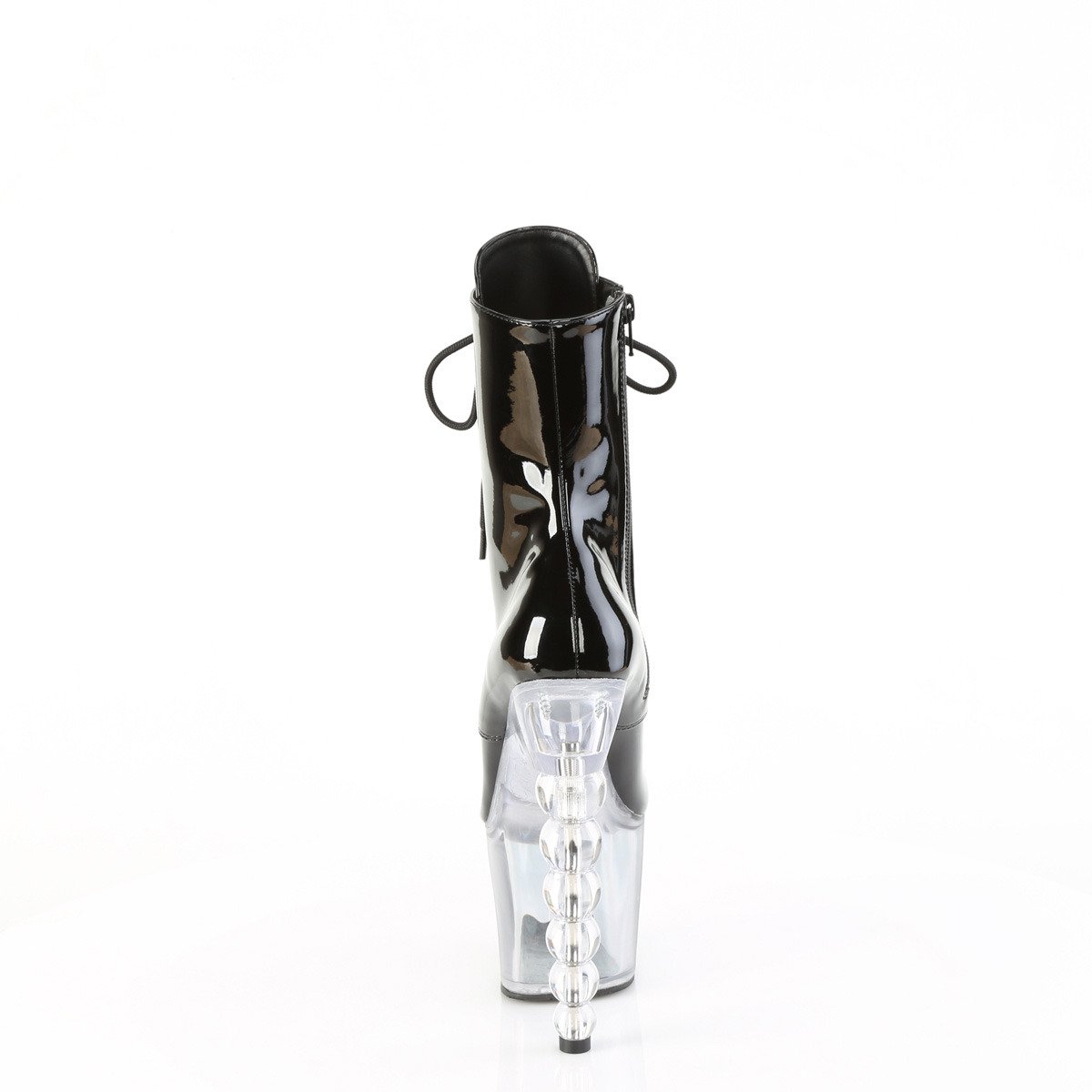 Pleaser Bliss-1020BC B/B-C - Lesklé čierne kotníkové čižmy na vysokej platforme