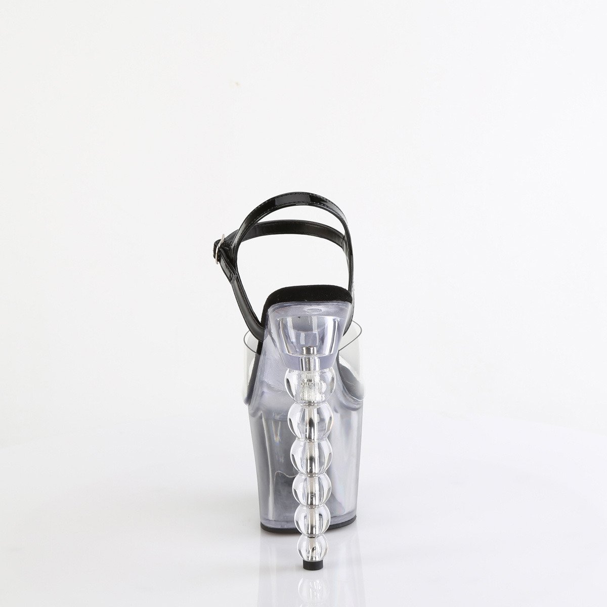 Pleaser Bliss-708-1BC C-B/B-C - Lesklé čierne sandále na vysokej platforme