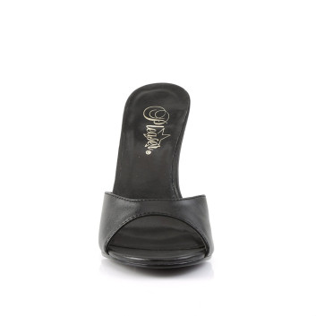 Pleaser Classique-01 BPU - Čierne šľapky na vysokom podpätku