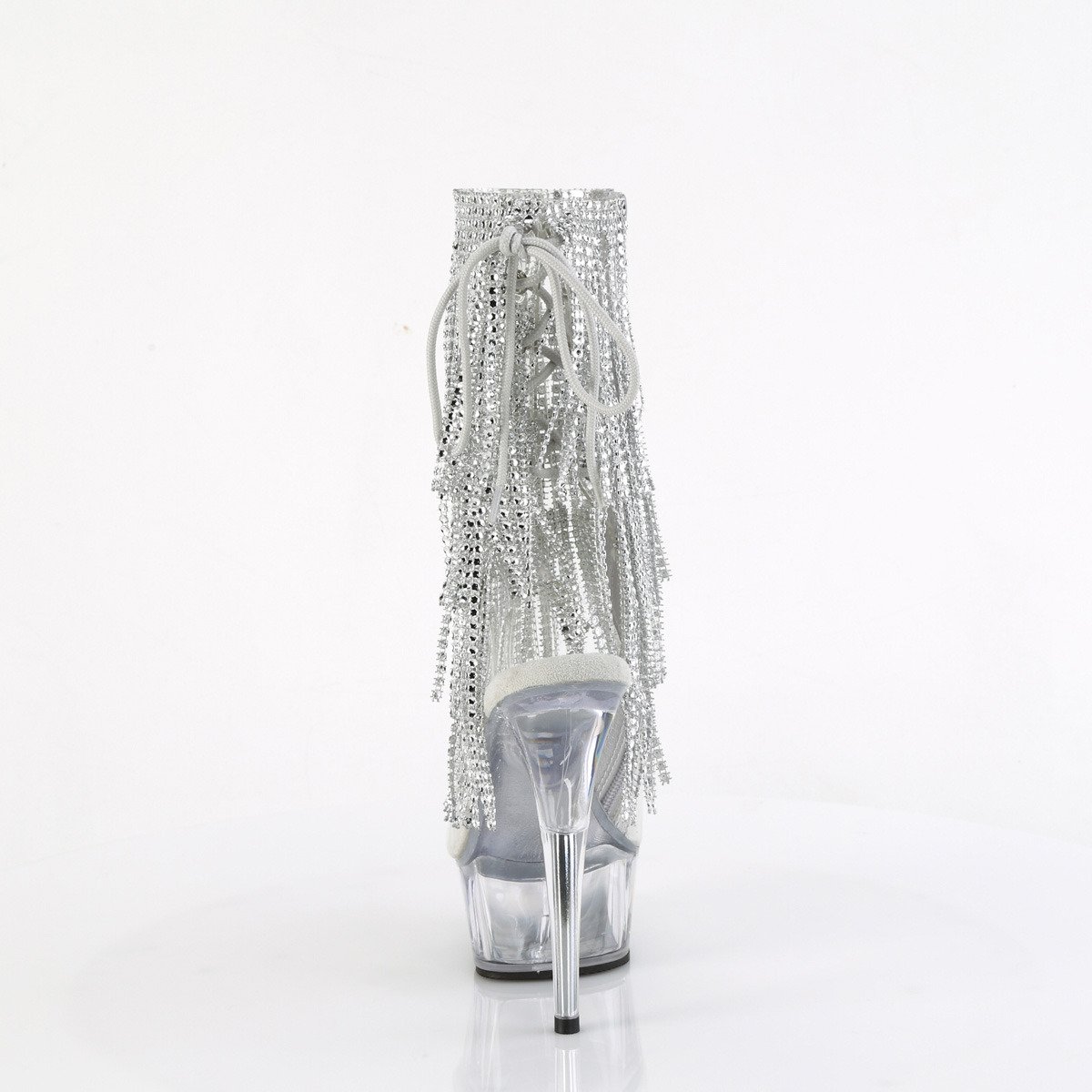 Pleaser Delight-1017RSF C-S/C - Priehľadné čižmy s otvorenou špičkou na platforme s vysokými podpätkami