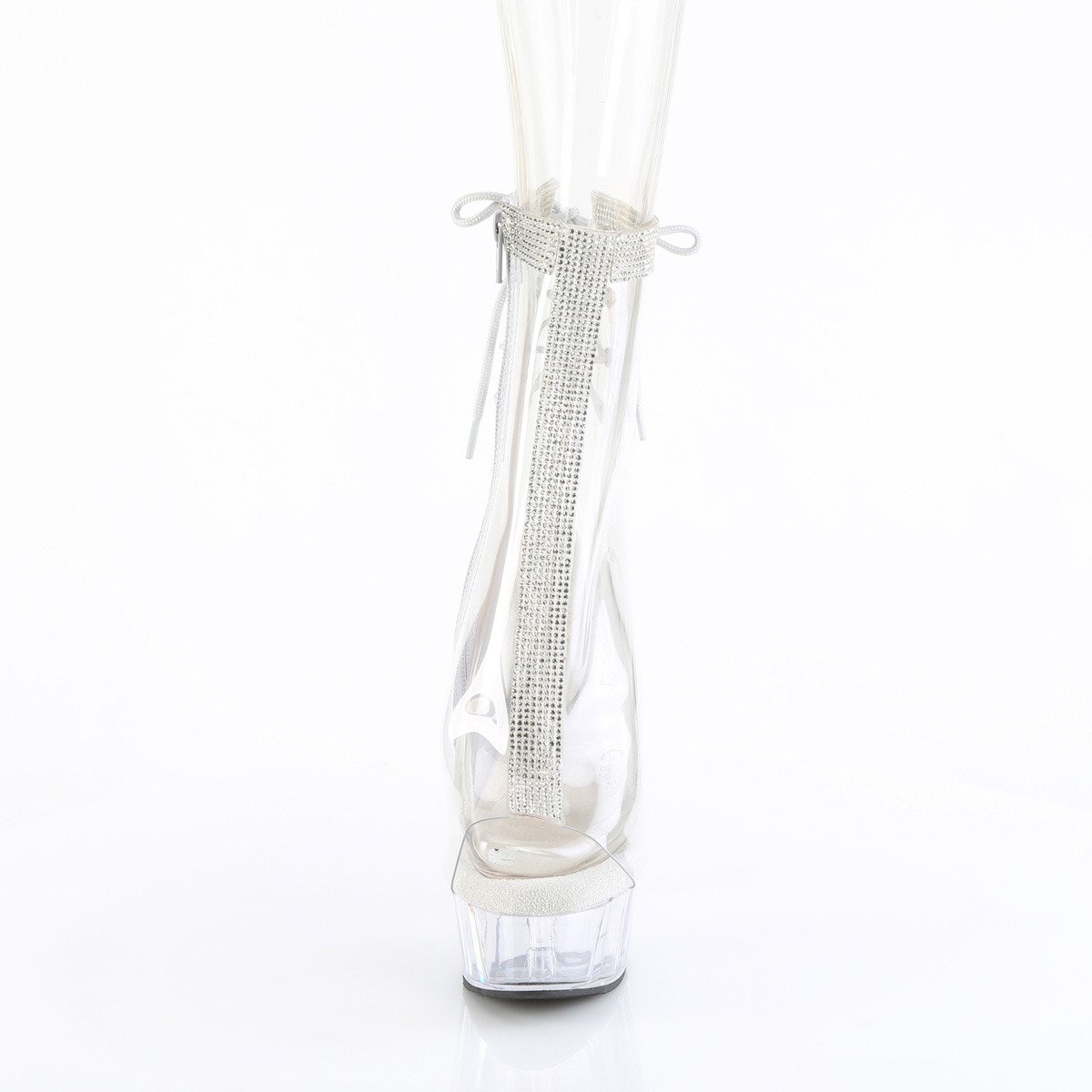 Pleaser Delight-1018C-2RS C-RS/C - Priehľadné čižmy s otvorenou špičkou na platforme s vysokými podpätkami