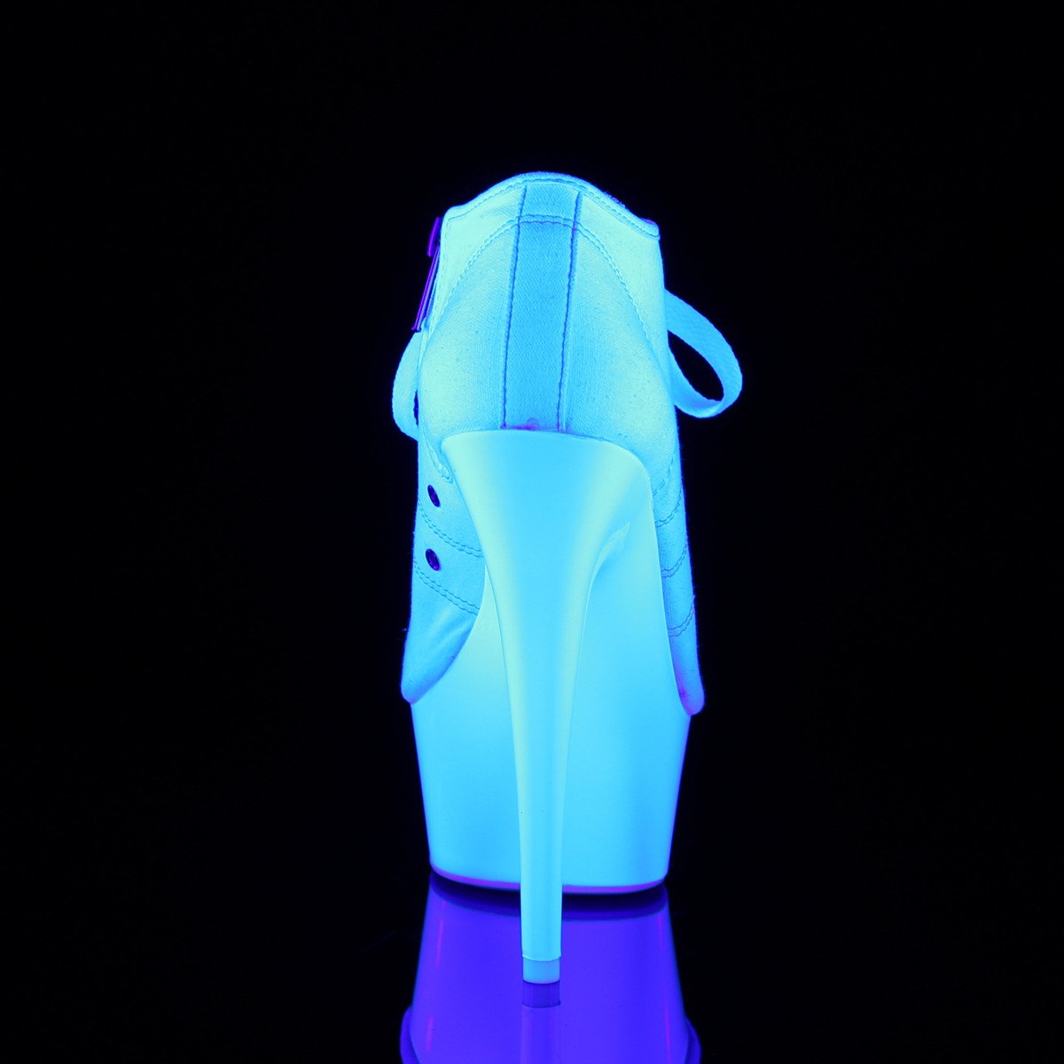 Pleaser Delight-600SK-01 WCA/NW - Biele čižmy s otvorenou špičkou na platforme s vysokými podpätkami