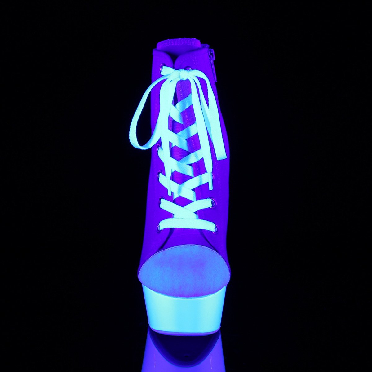 Pleaser Delight-600SK-02 PNCA/NW - Ružové kotníkové čižmy na platforme s vysokými podpätkami