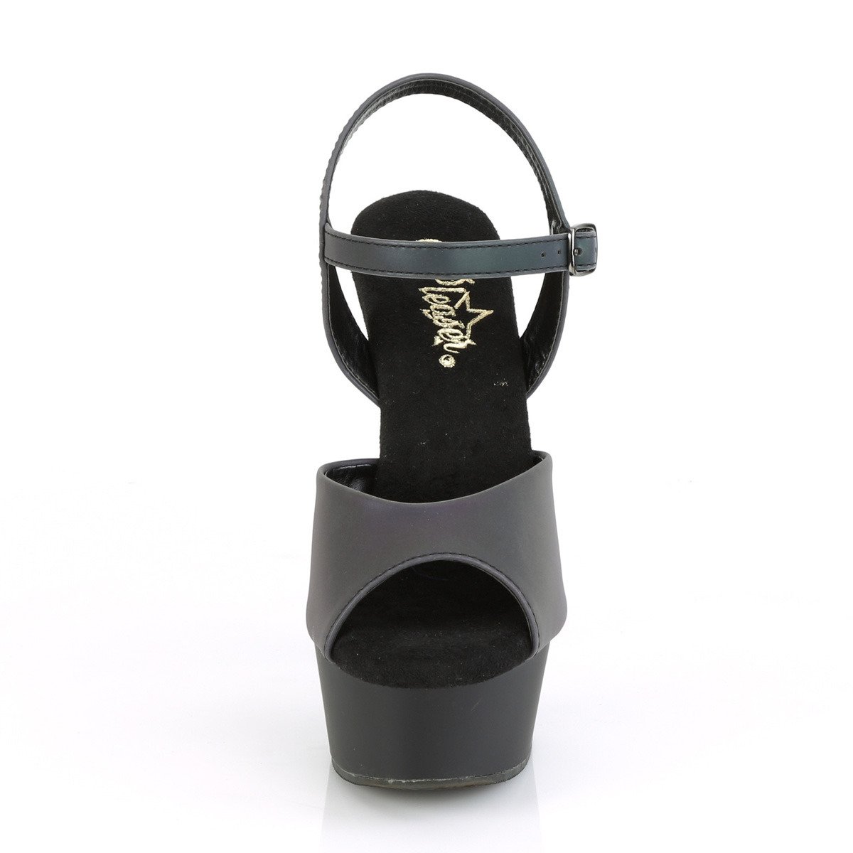 Pleaser Delight-609REFL GNREFL/B - Modré sandále na platforme s vysokými podpätkami