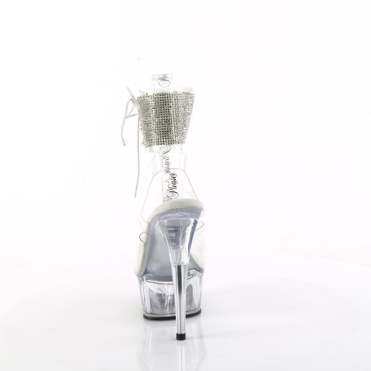 Pleaser Delight-691-2RS C/M - Priehľadné topánky s remienkom cez kotník na platforme s vysokými podpätkami