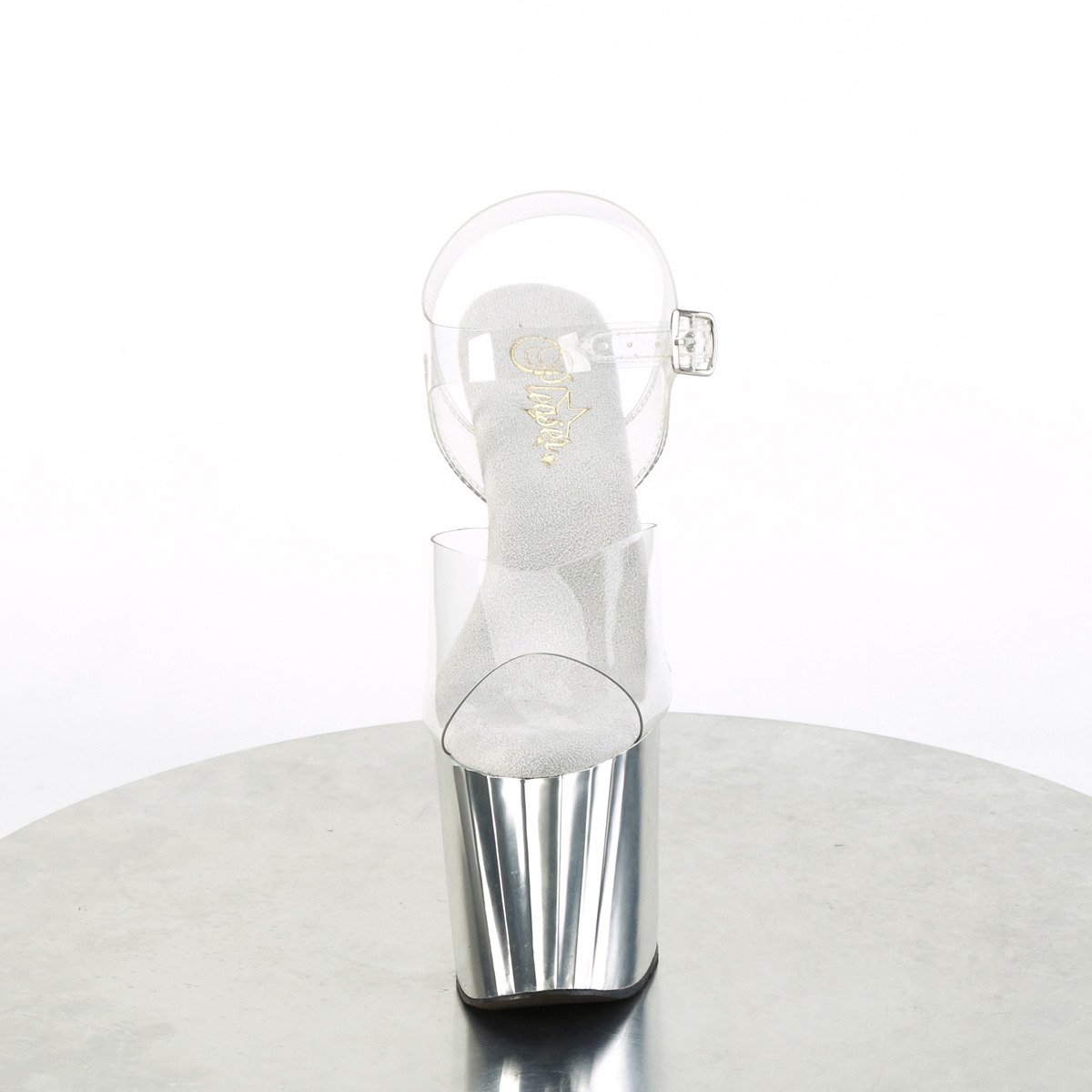 Pleaser Enchant-708 C/SCH - Priehľadné sandále na vysokej platforme