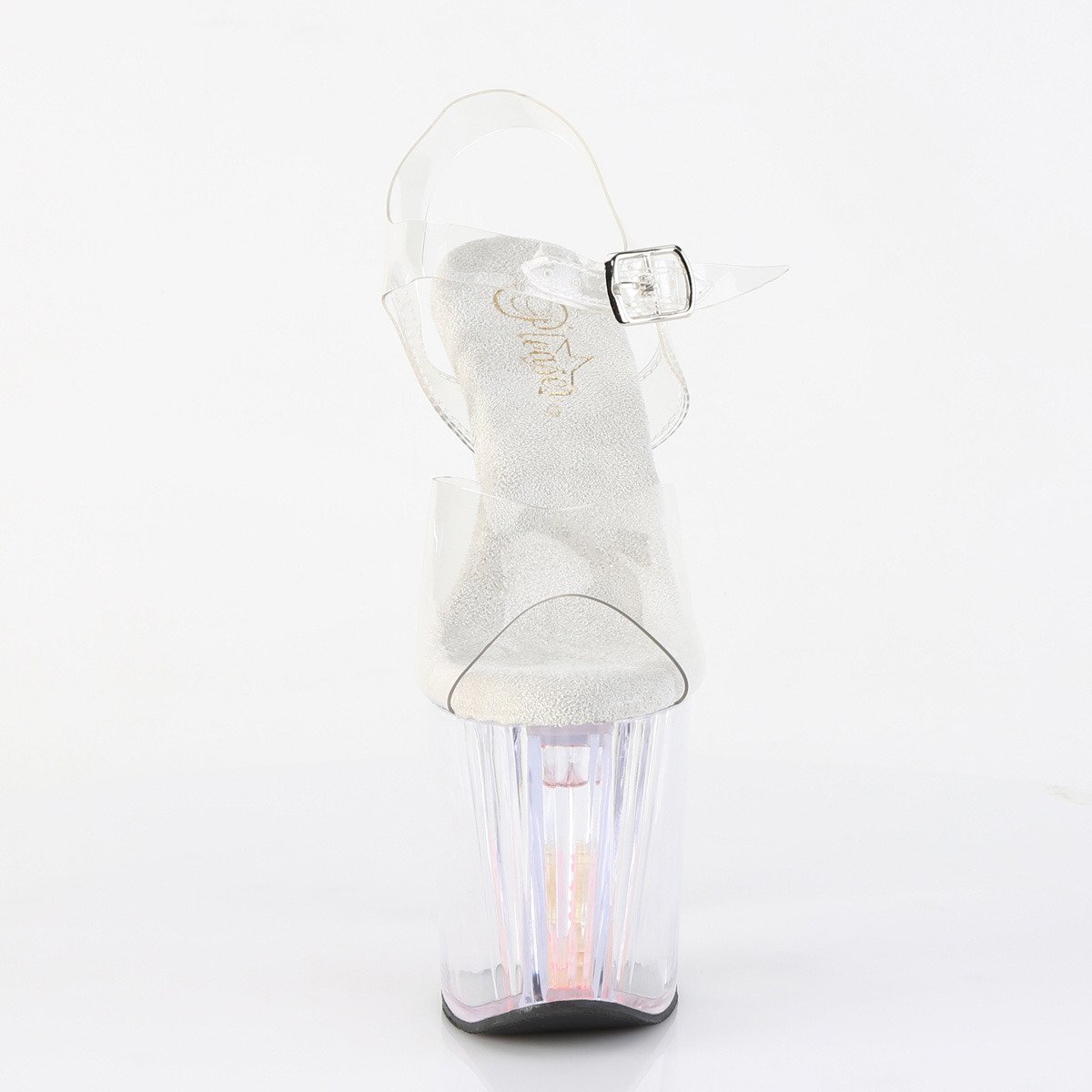 Pleaser Enchant-708AQUA-01 C/C-BP - Priehľadné sandále na vysokej platforme