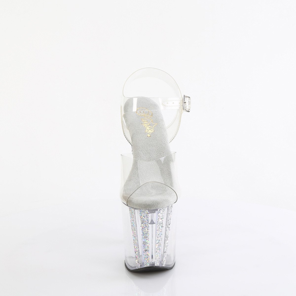 Pleaser Enchant-708AQUA-04 C/C-SG - Priehľadné sandále na vysokej platforme