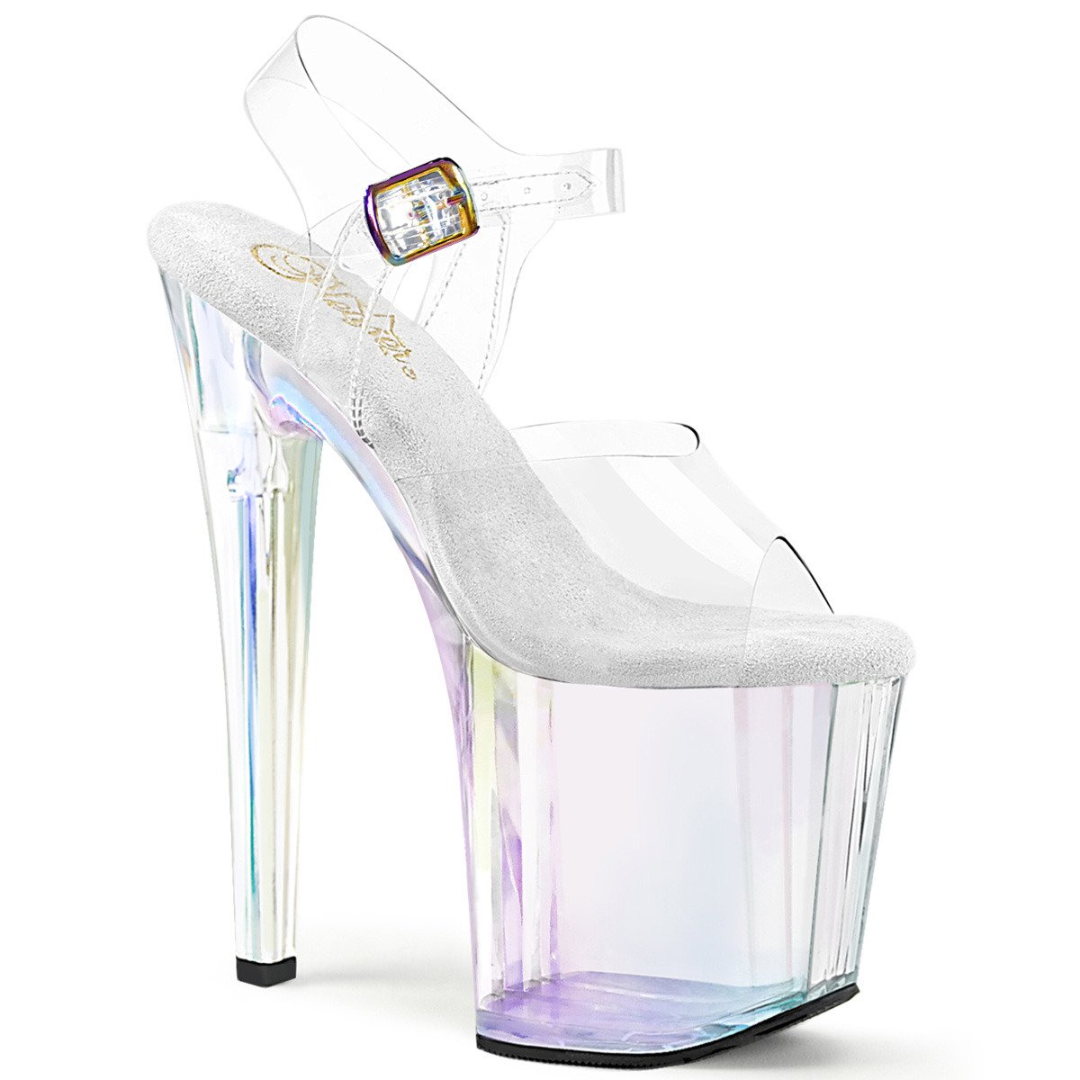 Pleaser Enchant-708HT C/HT - Priehľadné sandále na vysokej platforme