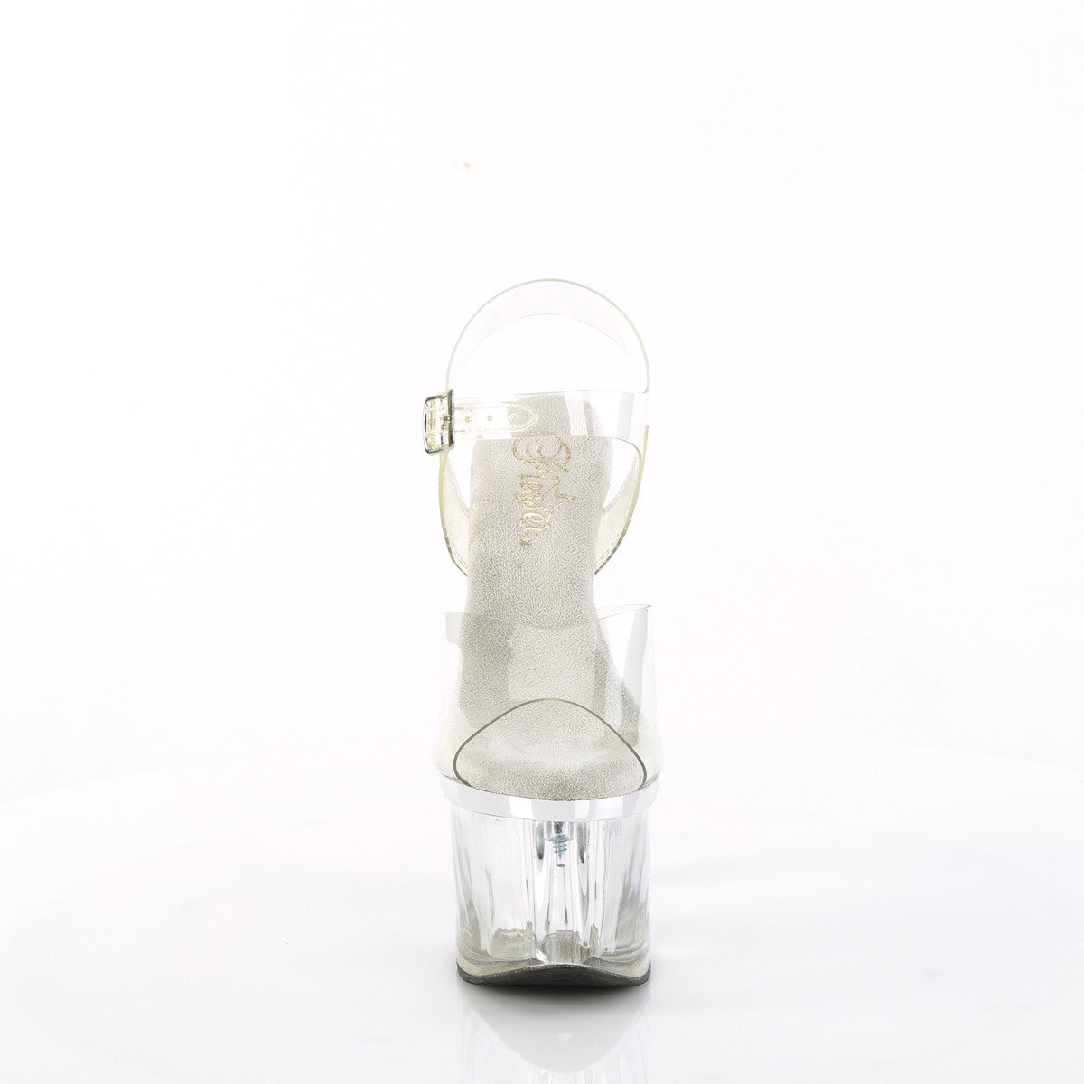 Pleaser Esteem-708 C/SCH-C - Priehľadné sandále na vysokej platforme