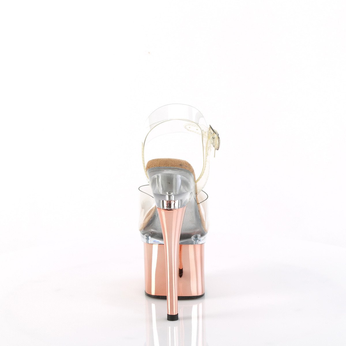 Pleaser Esteem-708 C/C-ROGLDCH - Priehľadné sandále na vysokej platforme