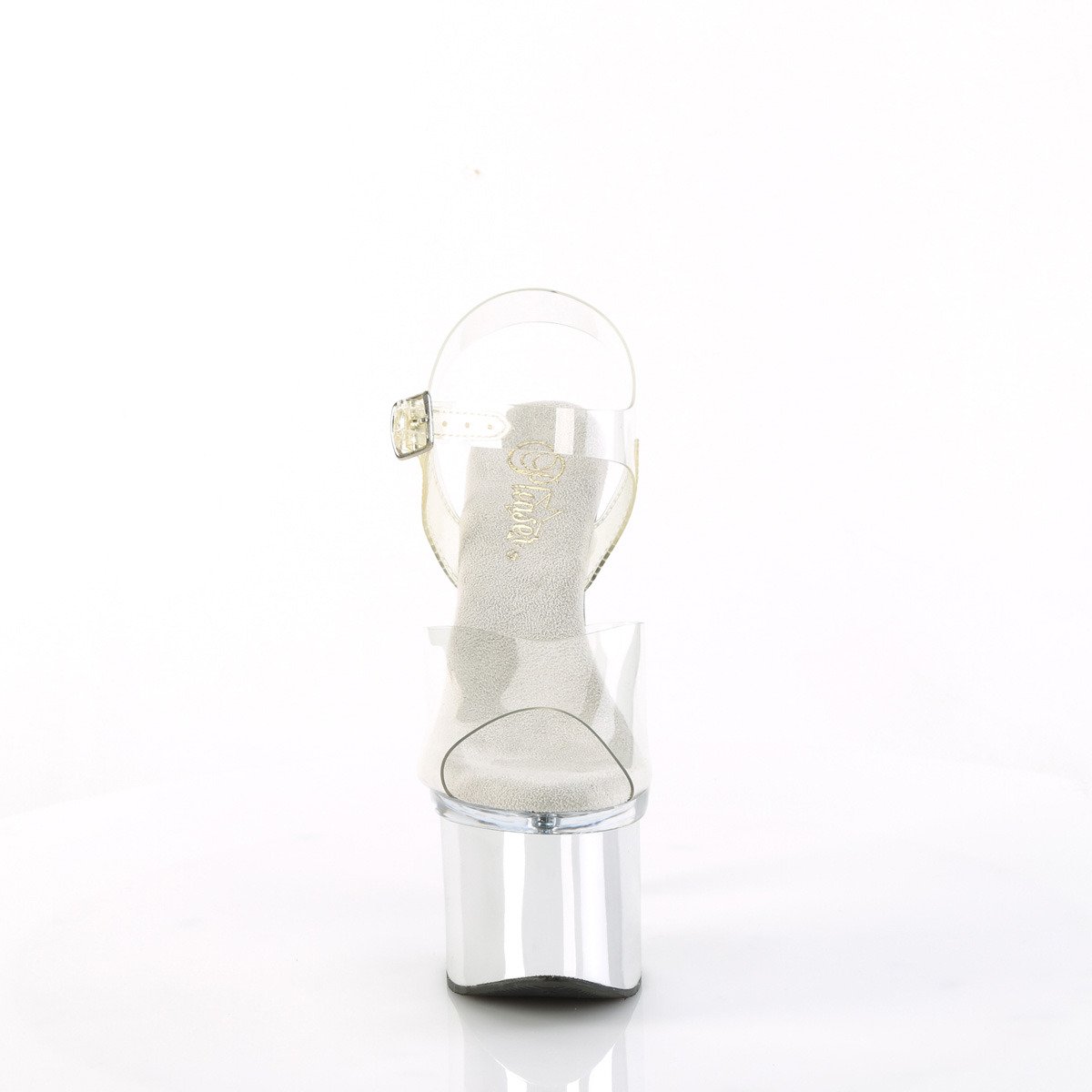 Pleaser Esteem-708 C/C-SCH - Priehľadné sandále na vysokej platforme