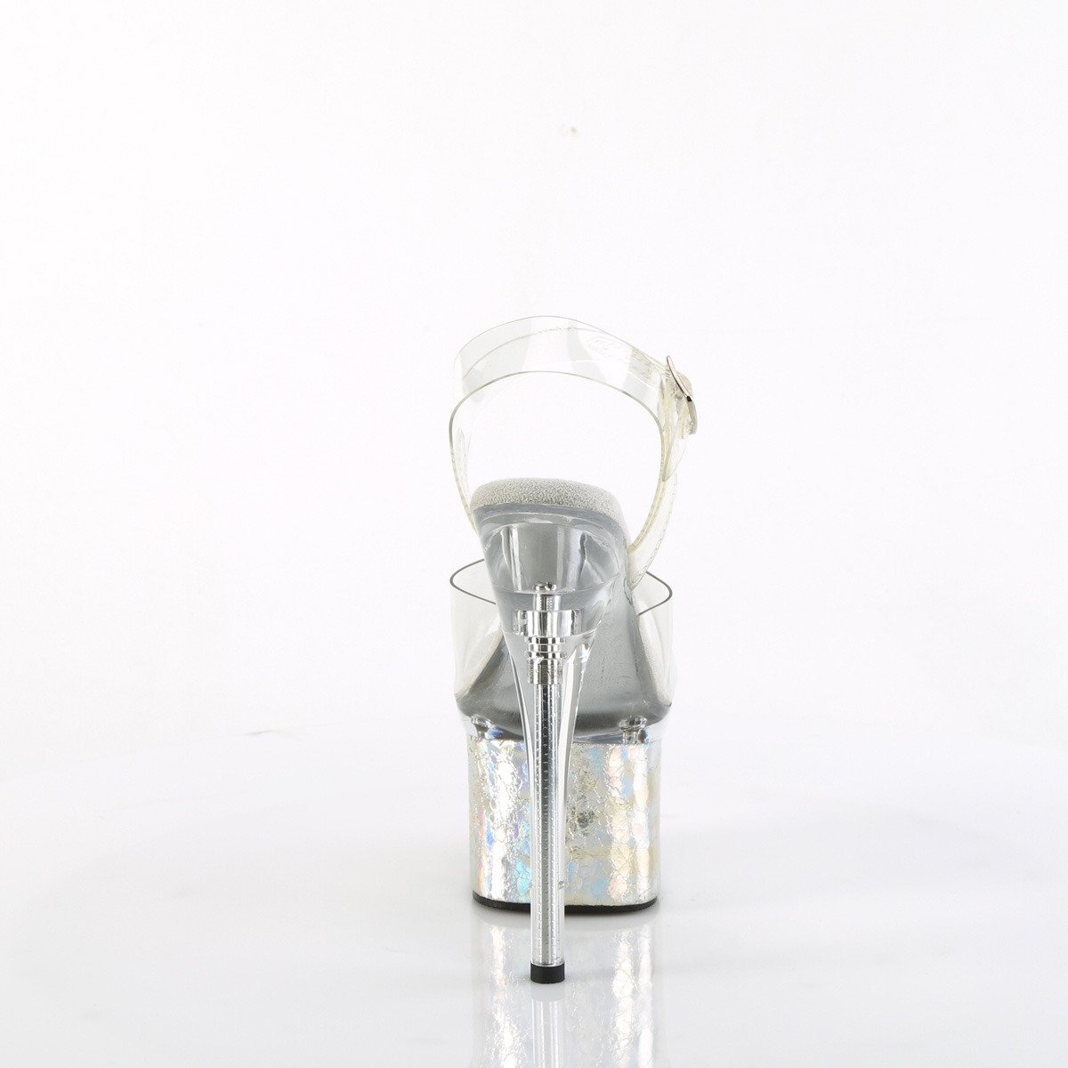 Pleaser Esteem-708CK C/C-SHG - Priehľadné sandále na vysokej platforme