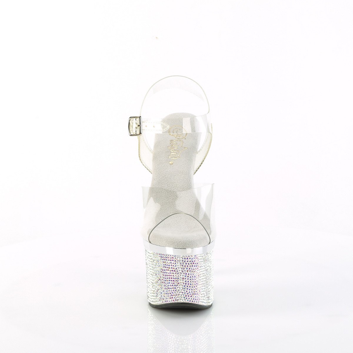 Pleaser Esteem-708DM C/S-SRS - Priehľadné sandále na vysokej platforme