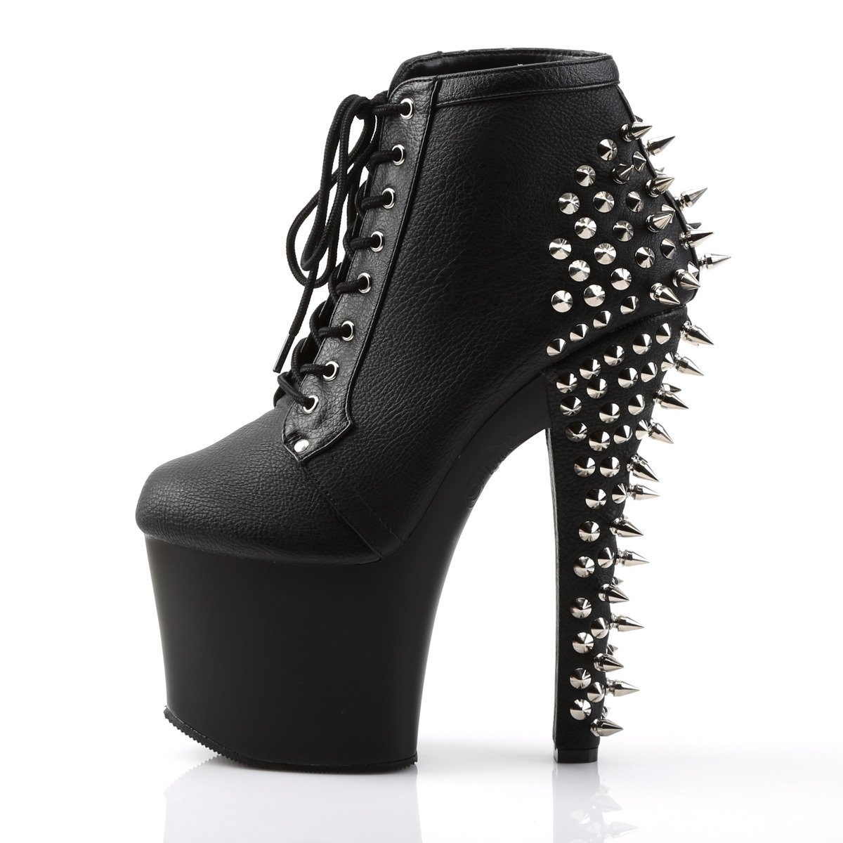 Pleaser Fearless-700-28 BPU/M - Čierne sandále na vysokej platforme