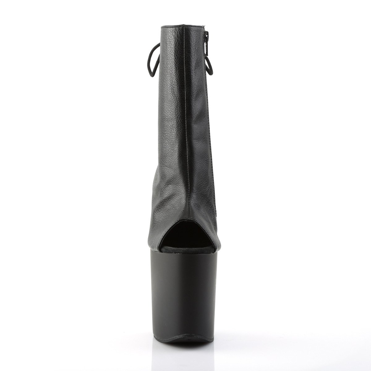 Pleaser Flamingo-1018 BPU/M - Čierne čižmy s otvorenou špičkou na vysokej platforme