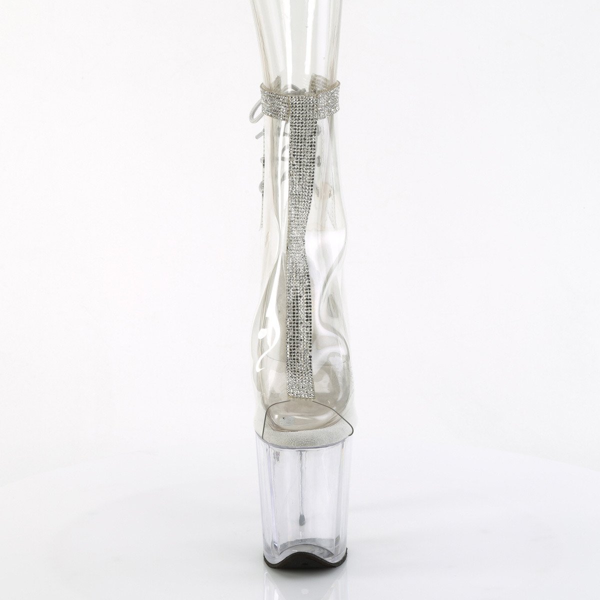 Pleaser Flamingo-1018C-2RS C-RS/C - Priehľadné čižmy s otvorenou špičkou na vysokej platforme