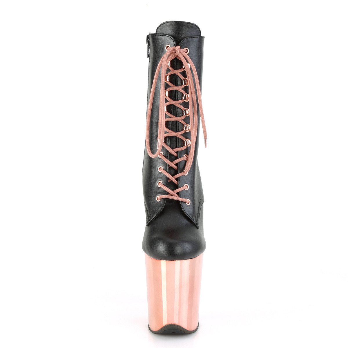 Pleaser Flamingo-1020 BPU/ROGLDCH - Čierne kotníkové čižmy na vysokej platforme