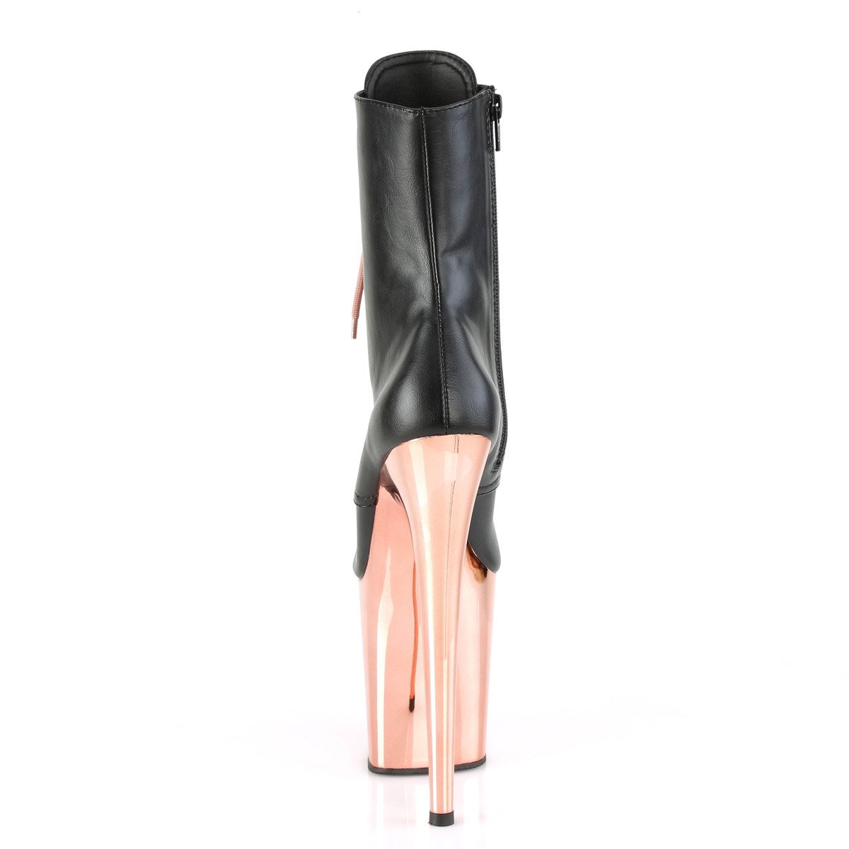 Pleaser Flamingo-1020 BPU/ROGLDCH - Čierne kotníkové čižmy na vysokej platforme
