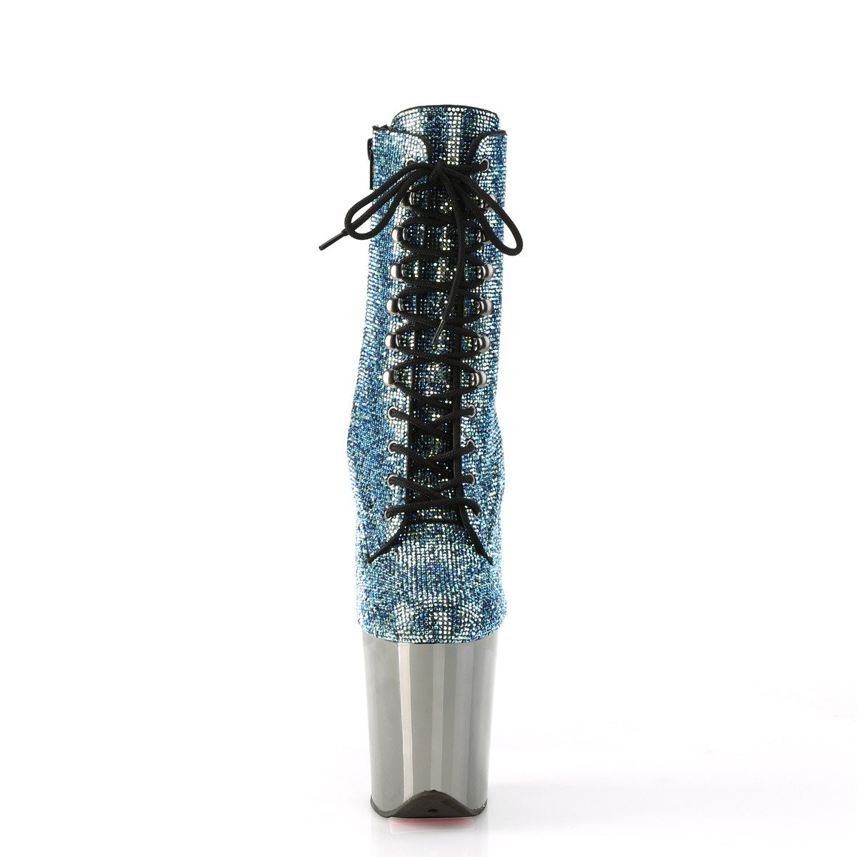 Pleaser Flamingo-1020CHRS TUR/PCH - Tyrkysové kotníkové čižmy na vysokej platforme