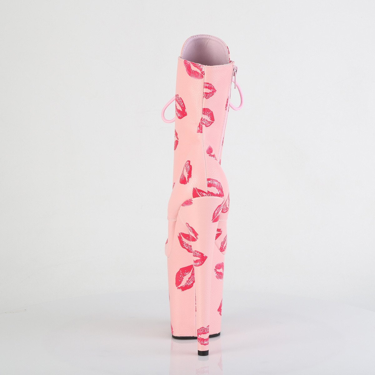 Pleaser Flamingo-1020KISSES BPPU/M - Ružové kotníkové čižmy na vysokej platforme