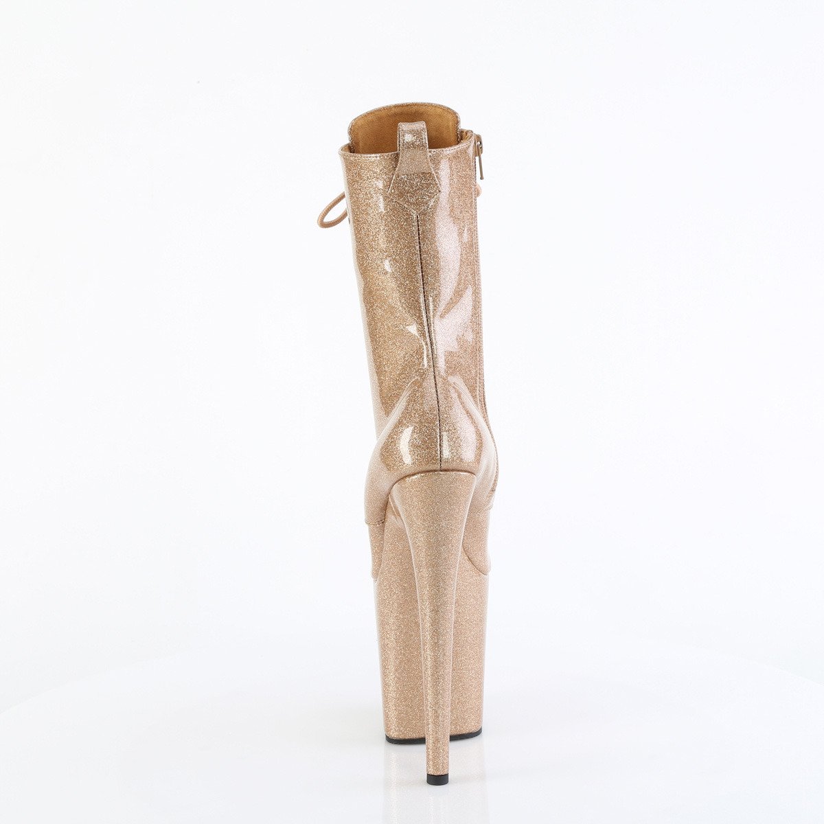 Pleaser Flamingo-1040GP GG/M - Lesklé zlaté kotníkové čižmy na vysokej platforme