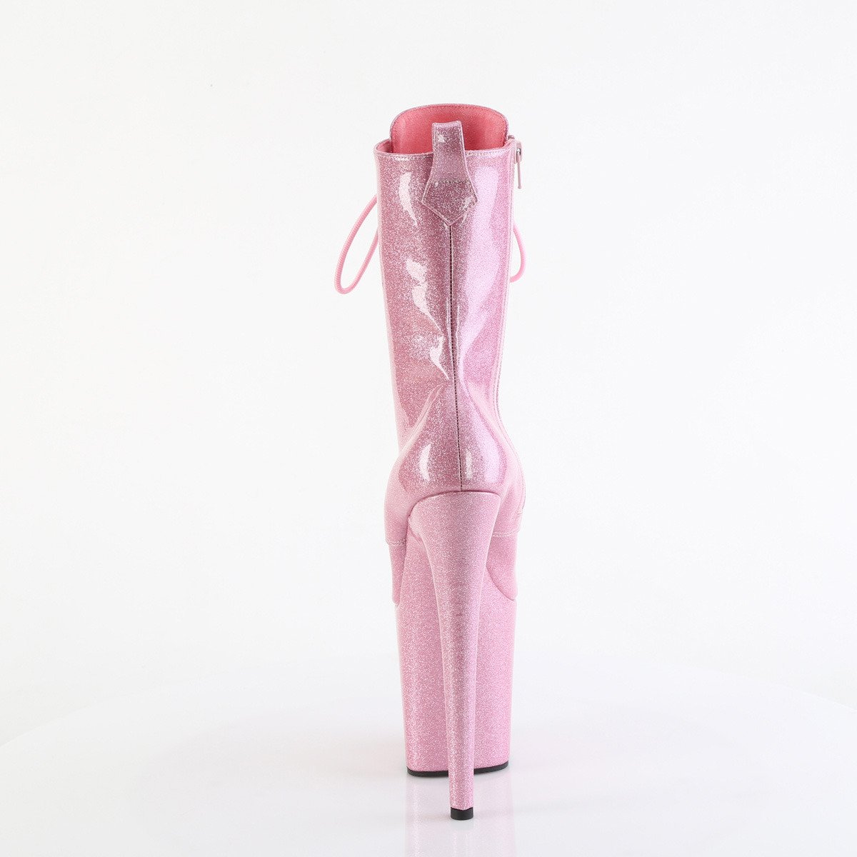 Pleaser Flamingo-1040GP BPG/M - Lesklé ružové kotníkové čižmy na vysokej platforme