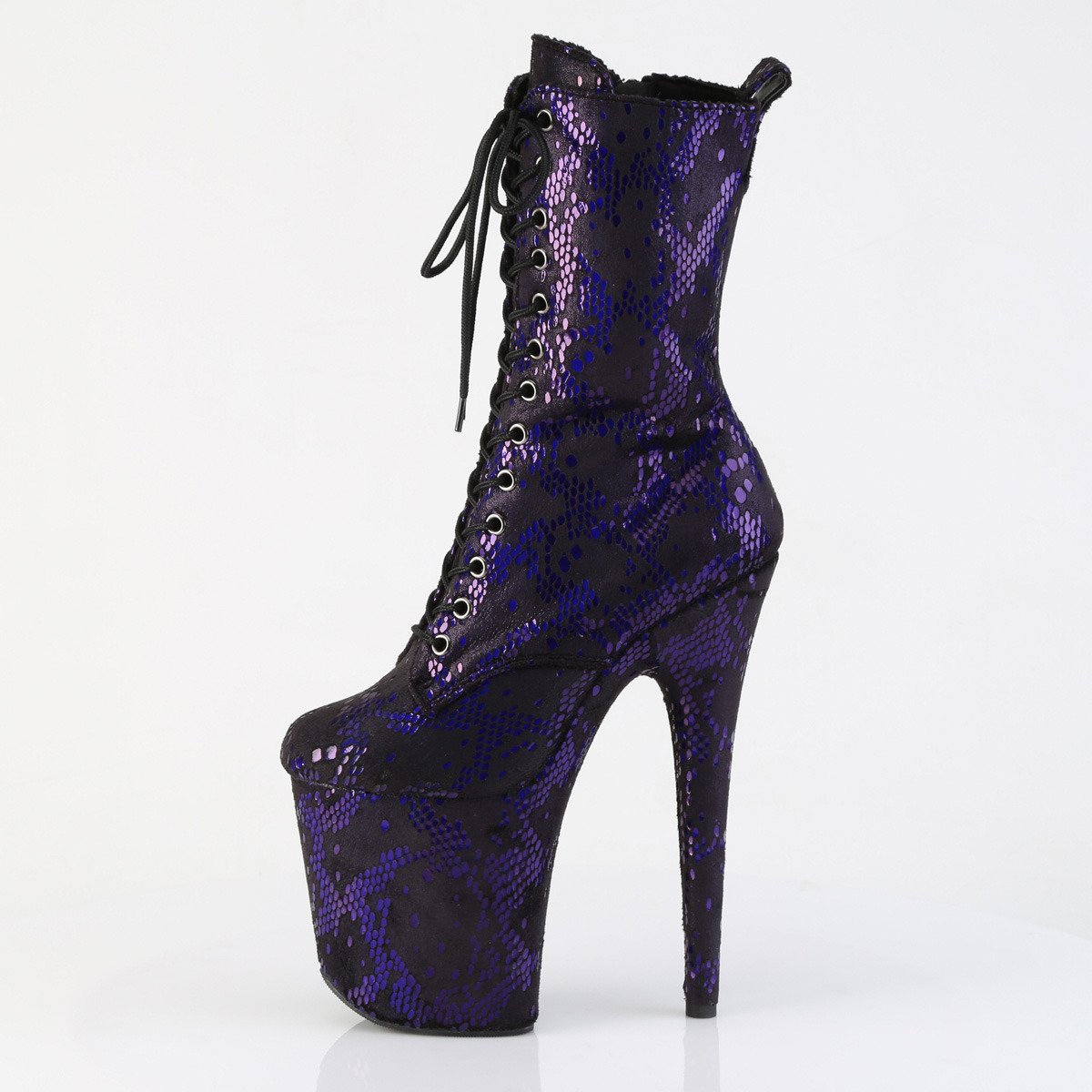 Pleaser Flamingo-1040SPF BLMFA/M - Fialové kotníkové čižmy na vysokej platforme