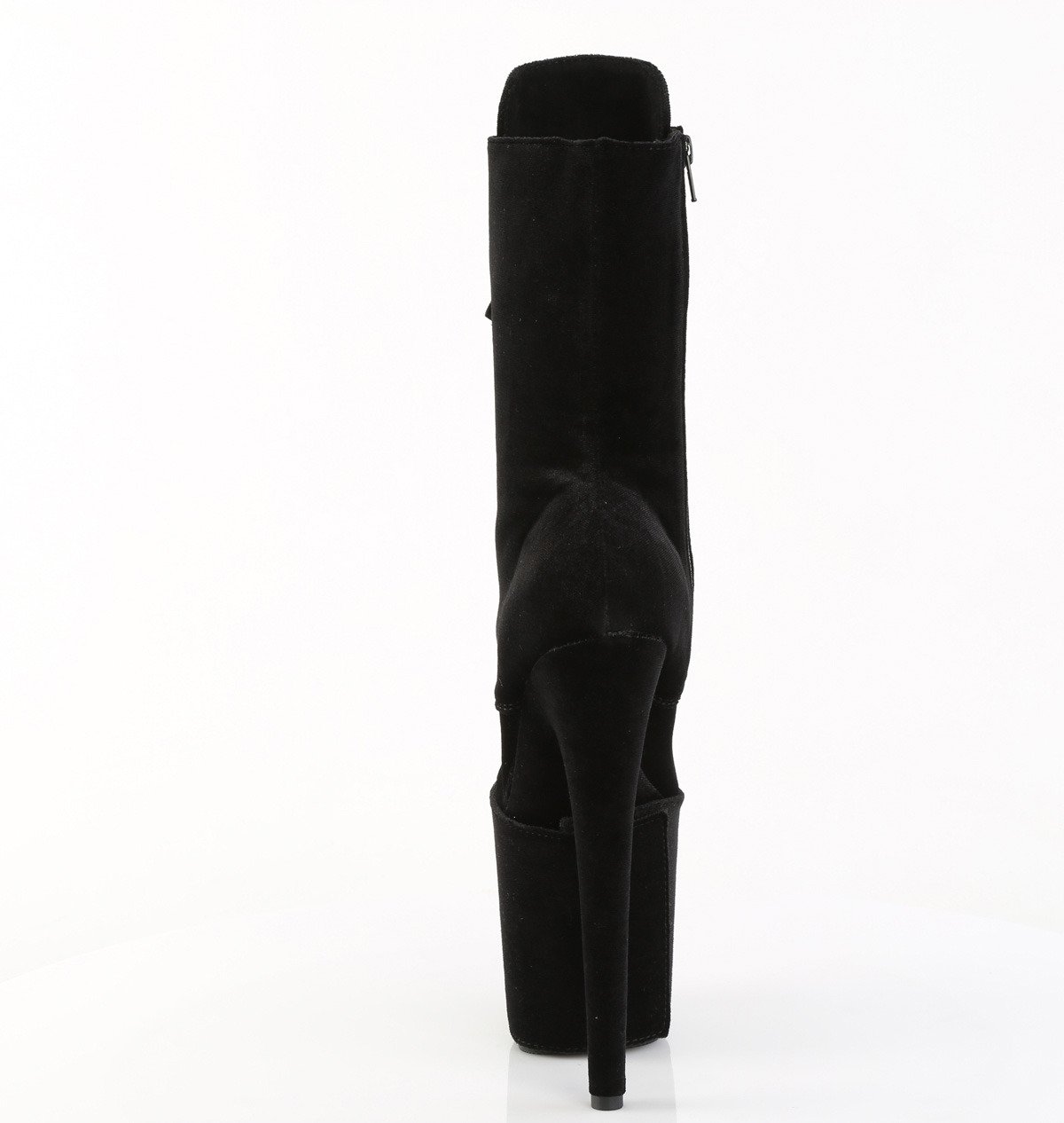 Pleaser Flamingo-1045VEL B/M - Čierne kotníkové čižmy na vysokej platforme