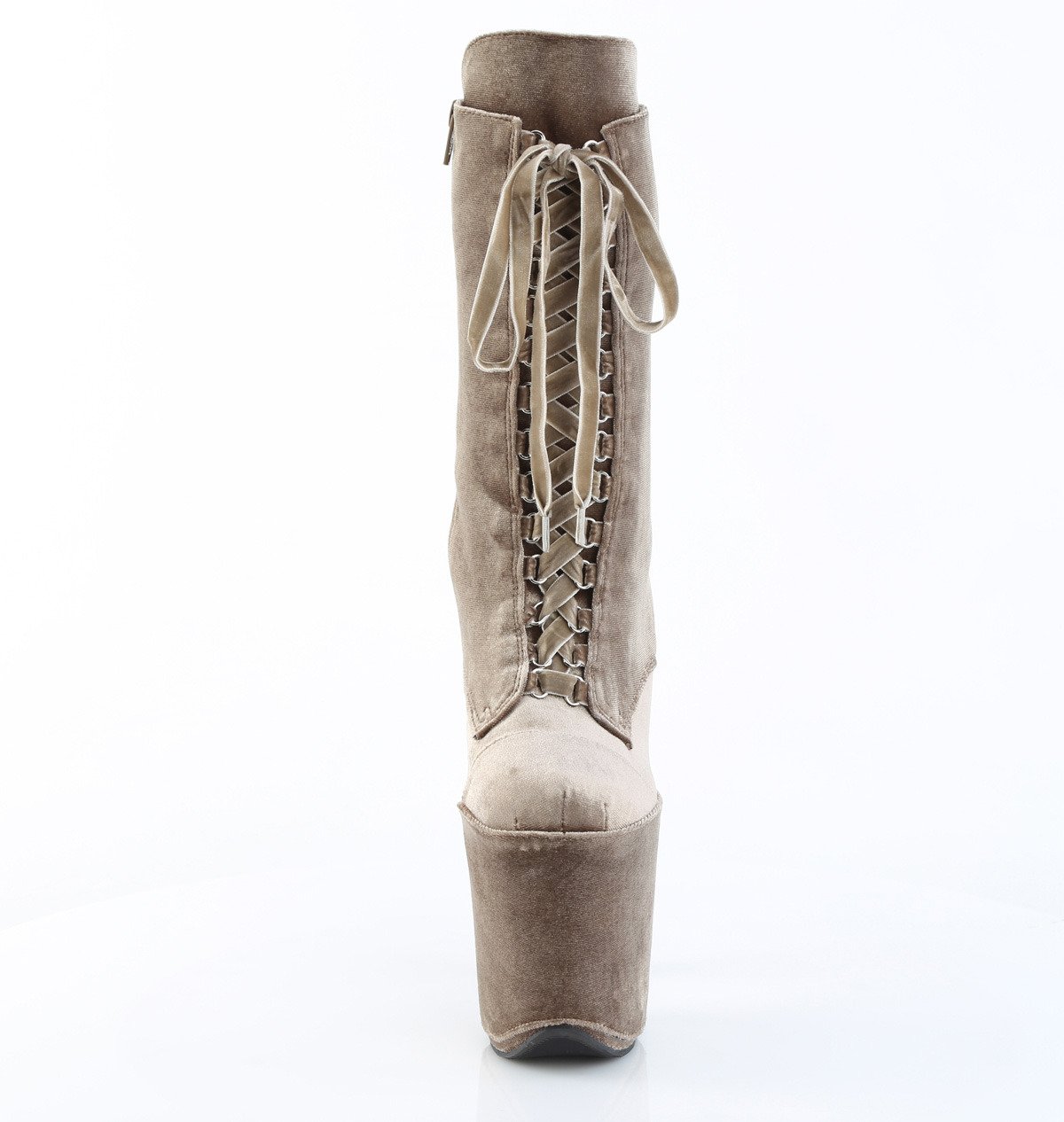 Pleaser Flamingo-1045VEL K/M - Hnedé kotníkové čižmy na vysokej platforme