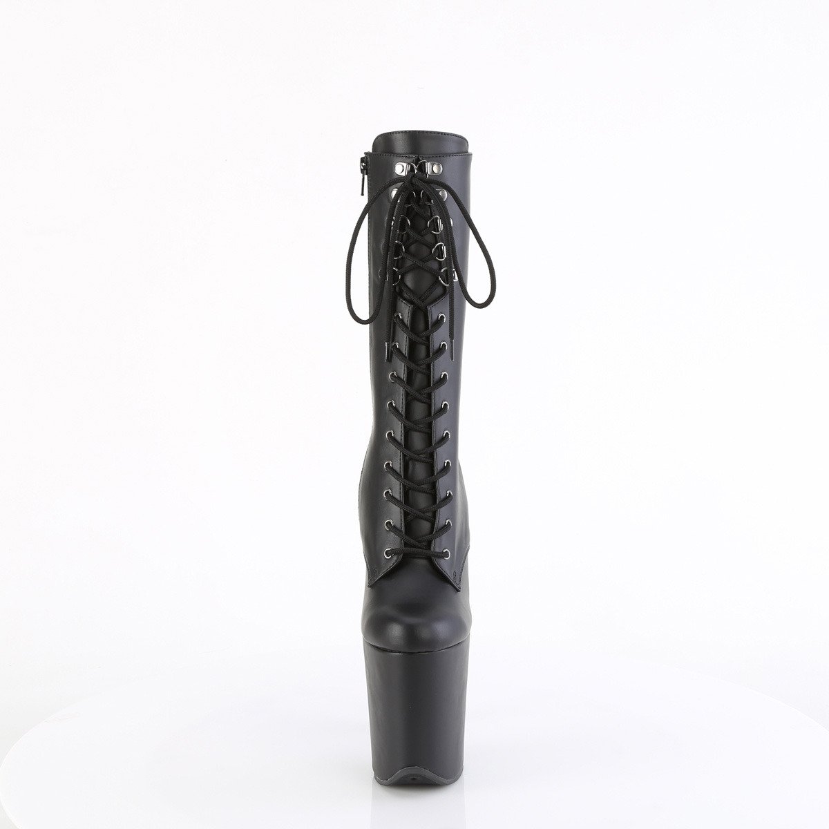 Pleaser Flamingo-1054 BPU/M - Čierne kotníkové čižmy na vysokej platforme