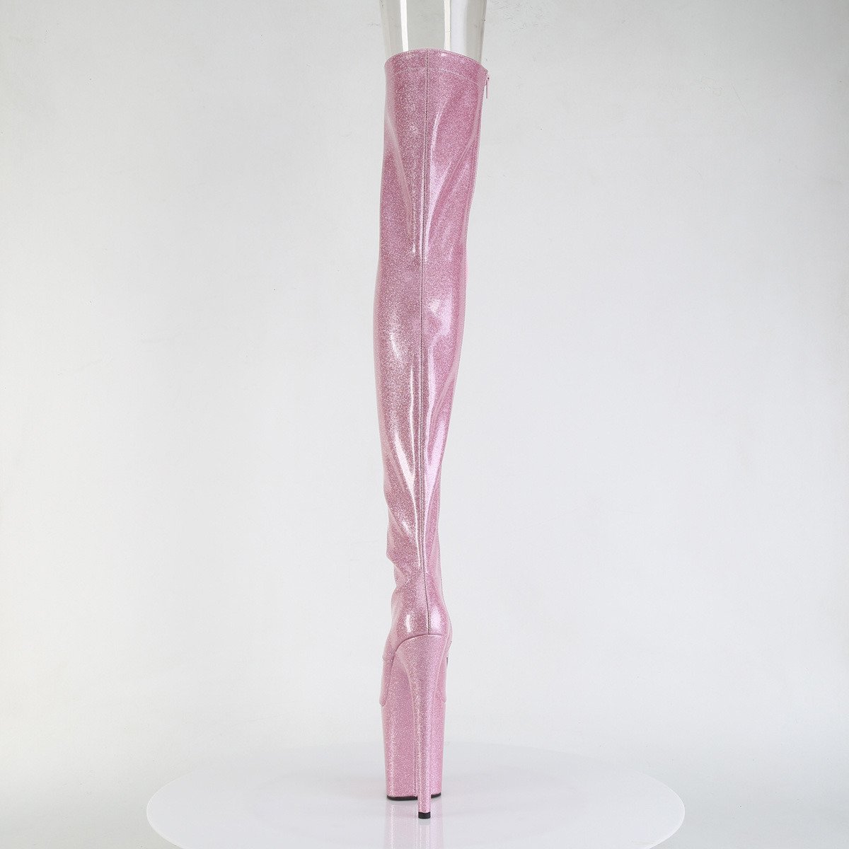 Pleaser Flamingo-3021GP BPG/M - Lesklé ružové čižmy s otvorenou špičkou na vysokej platforme