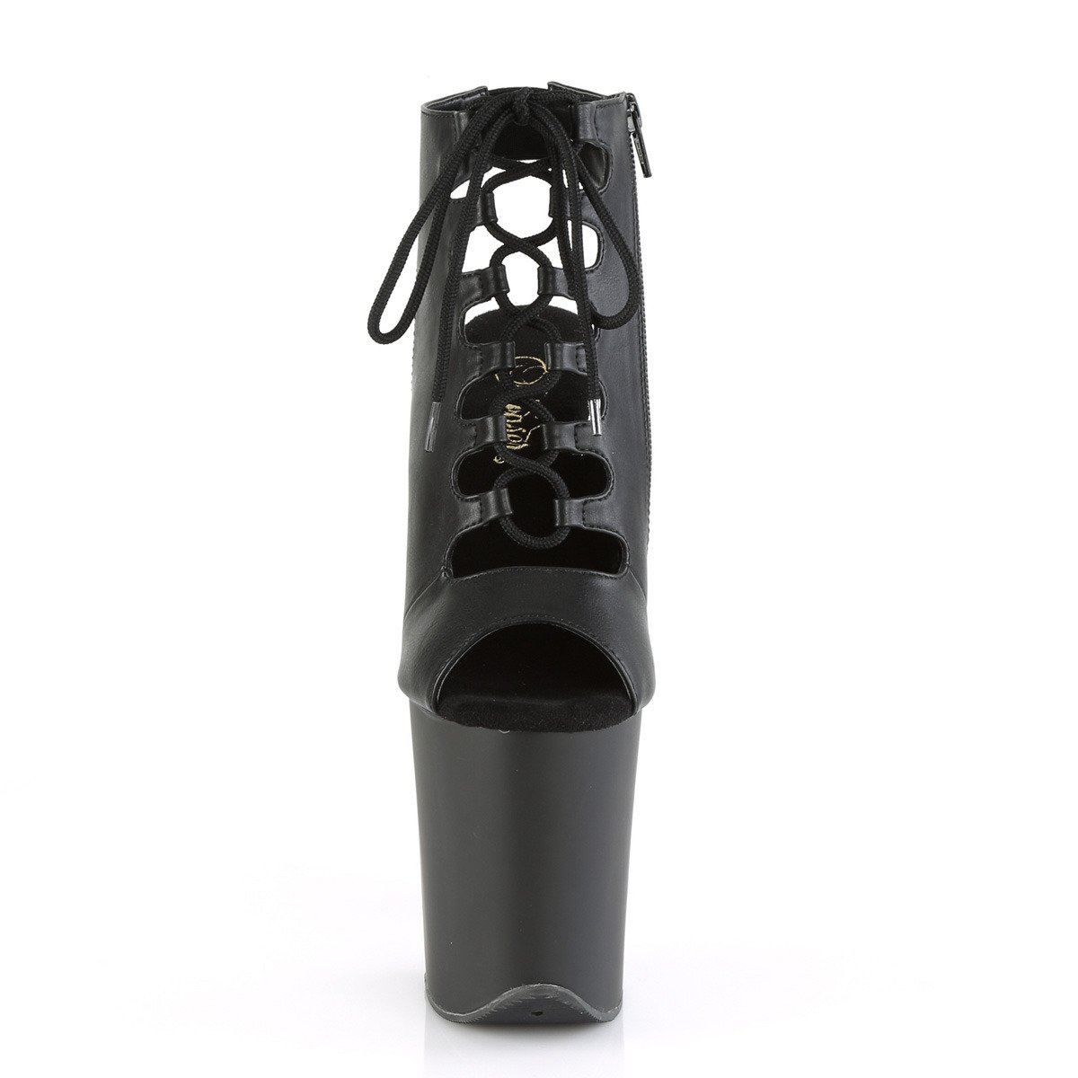 Pleaser Flamingo-800-20 BPU/M - Čierne kotníkové čižmy na vysokej platforme