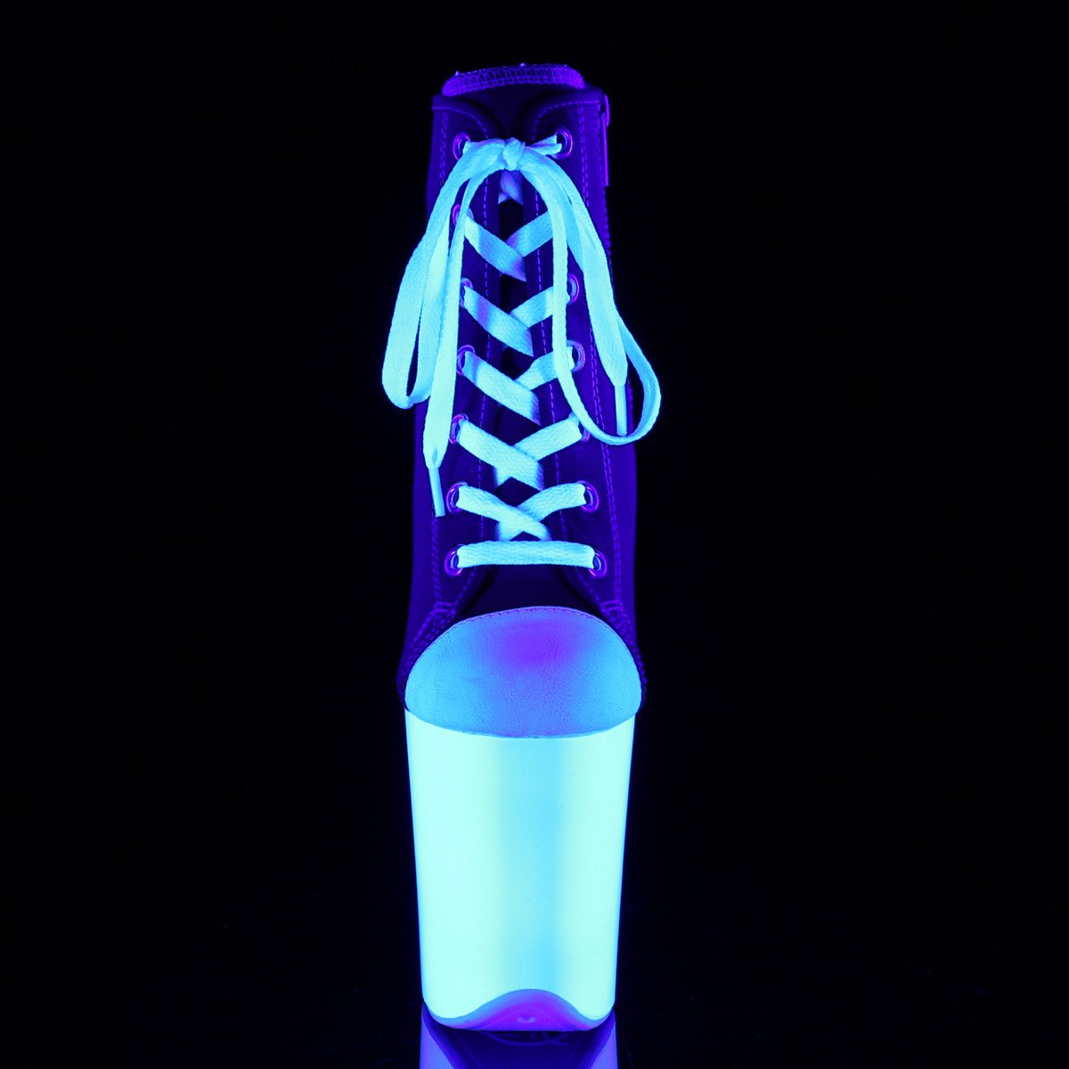 Pleaser Flamingo-800SK-02 RCA/NW - Červené kotníkové čižmy na vysokej platforme