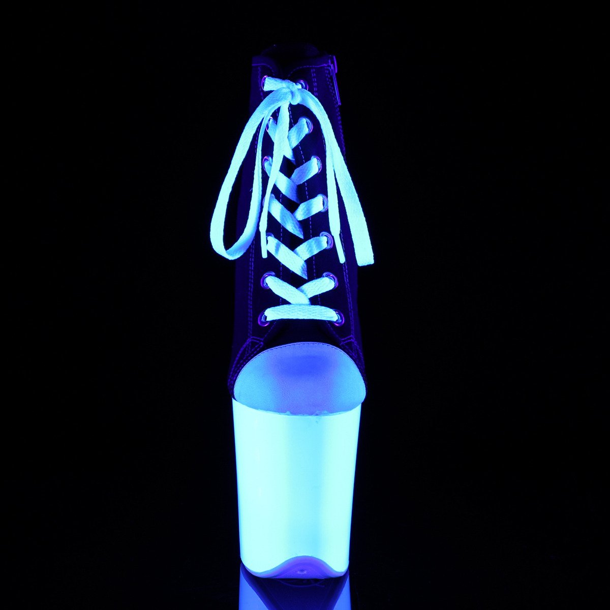 Pleaser Flamingo-800SK-02 BCA/NW - Čierne kotníkové čižmy na vysokej platforme