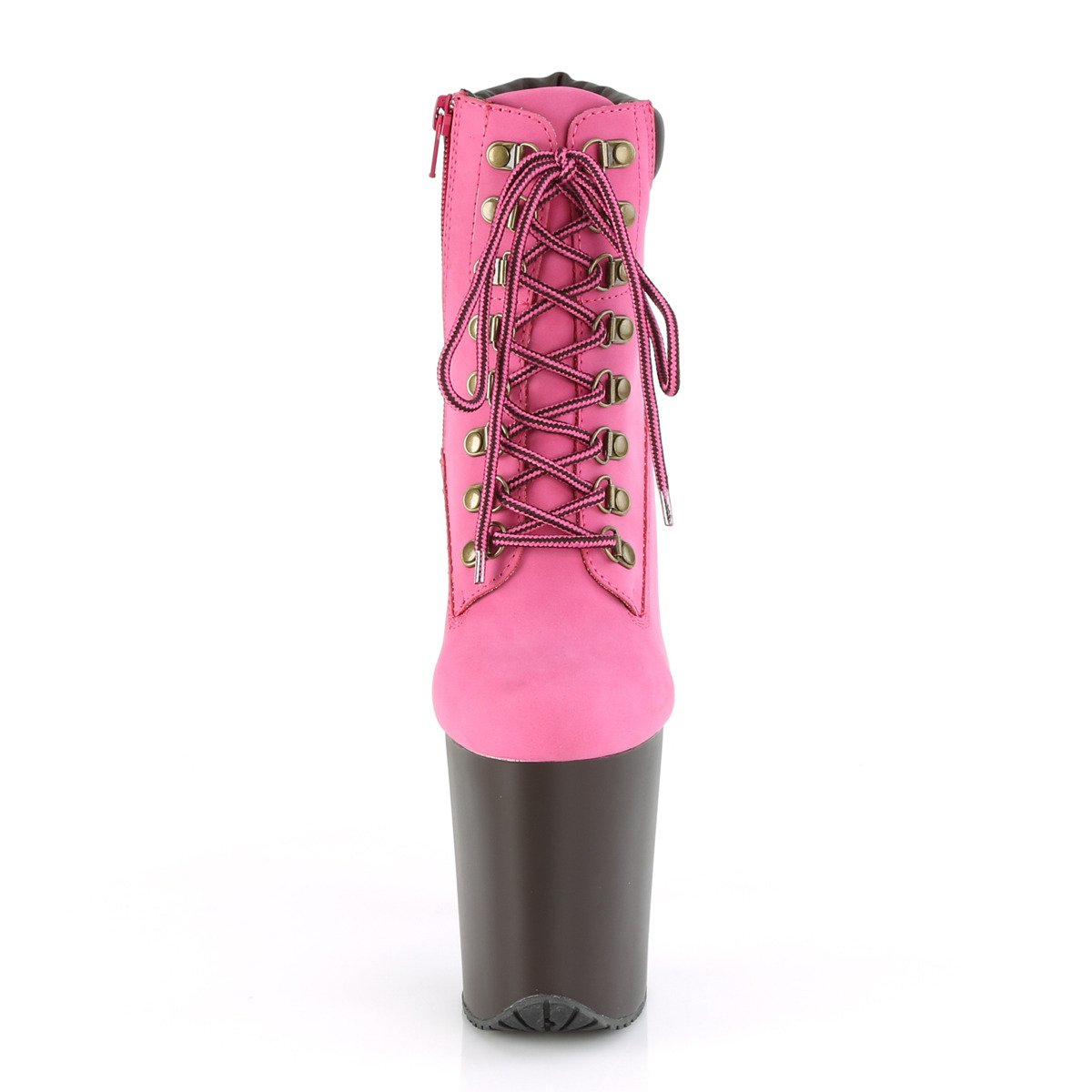Pleaser Flamingo-800TL-02 HPNB/DB - Ružové kotníkové čižmy na vysokej platforme