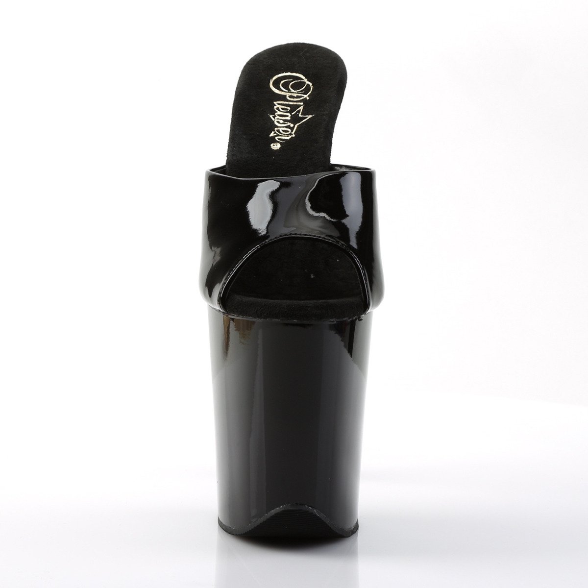 Pleaser Flamingo-801 B/M - Lesklé čierne sandále na vysokej platforme