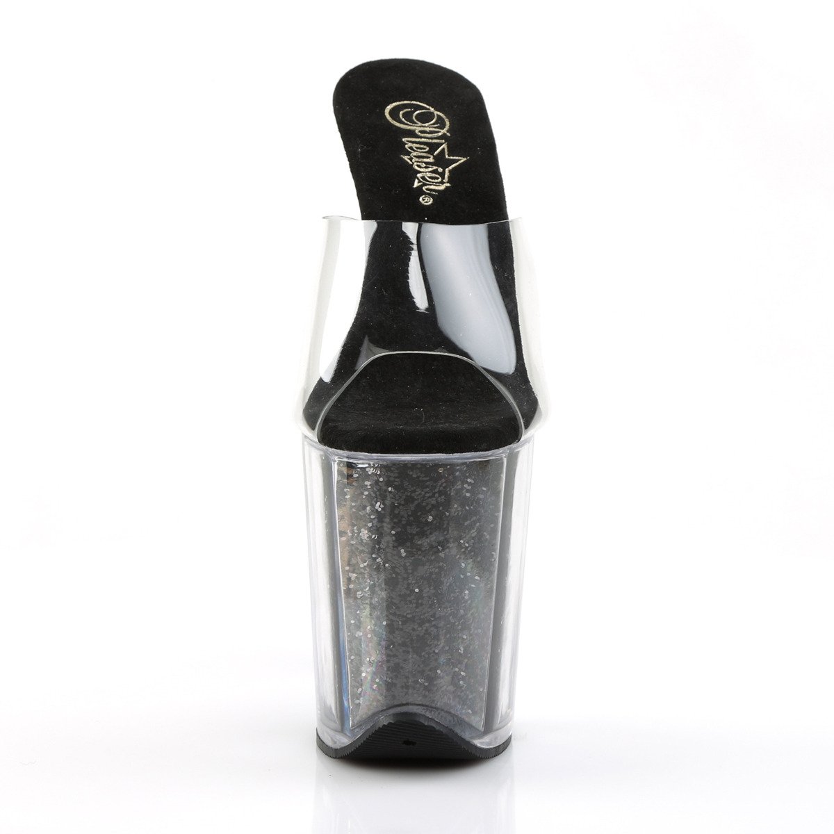 Pleaser Flamingo-801G C/BG - Priehľadné sandále na vysokej platforme