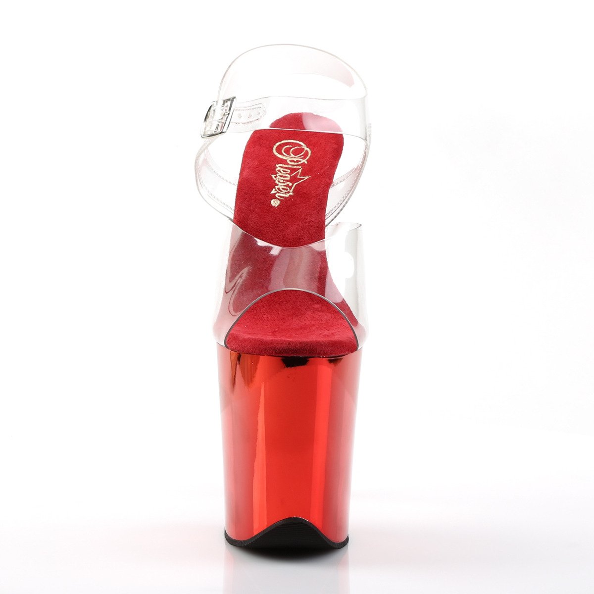 Pleaser Flamingo-808 C/RCH - Priehľadné sandále na vysokej platforme