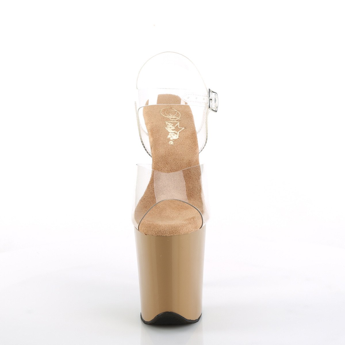 Pleaser Flamingo-808 C/TF - Priehľadné sandále na vysokej platforme