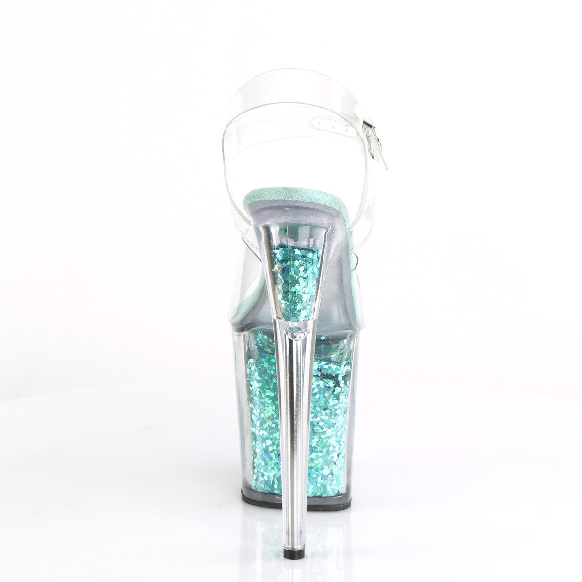 Pleaser Flamingo-808GF C/TURMCG - Priehľadné sandále na vysokej platforme