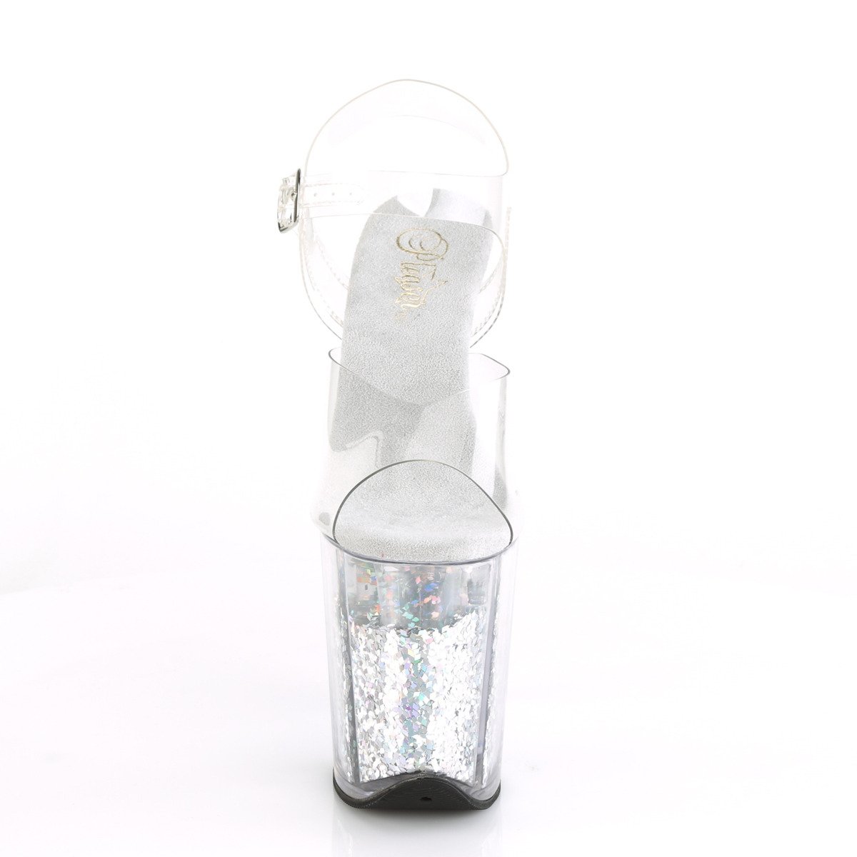 Pleaser Flamingo-808GF C/SMCG - Priehľadné sandále na vysokej platforme